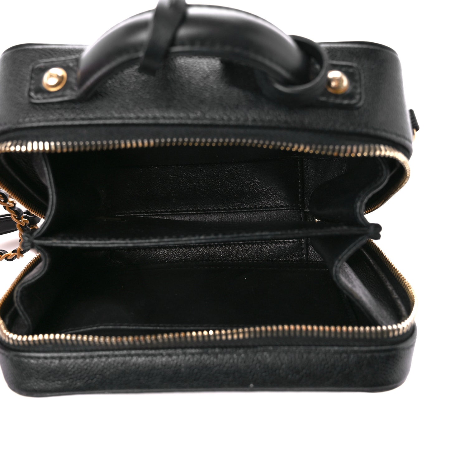 Caviar Quilted Small CC Filigree Vanity Case Black