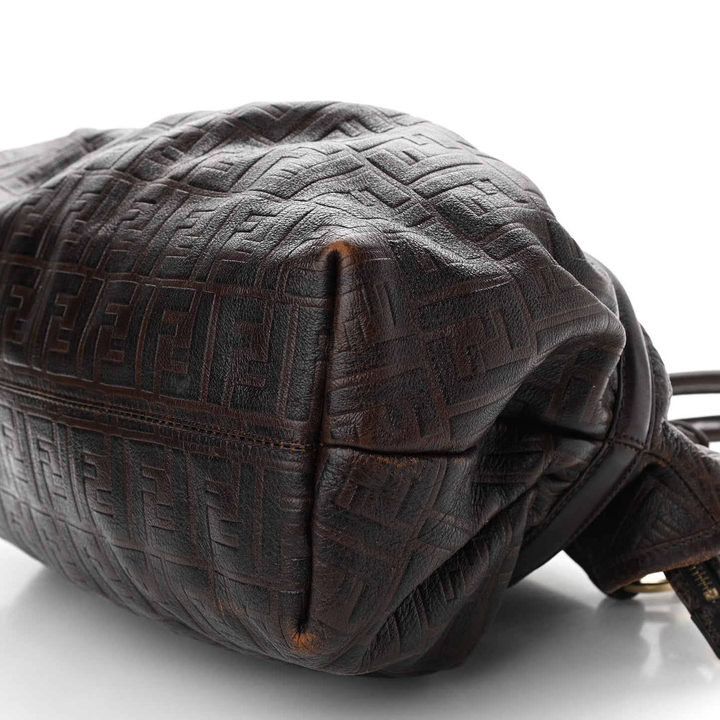 Calfskin FF Embossed Chef Shopper Tote Chocolate