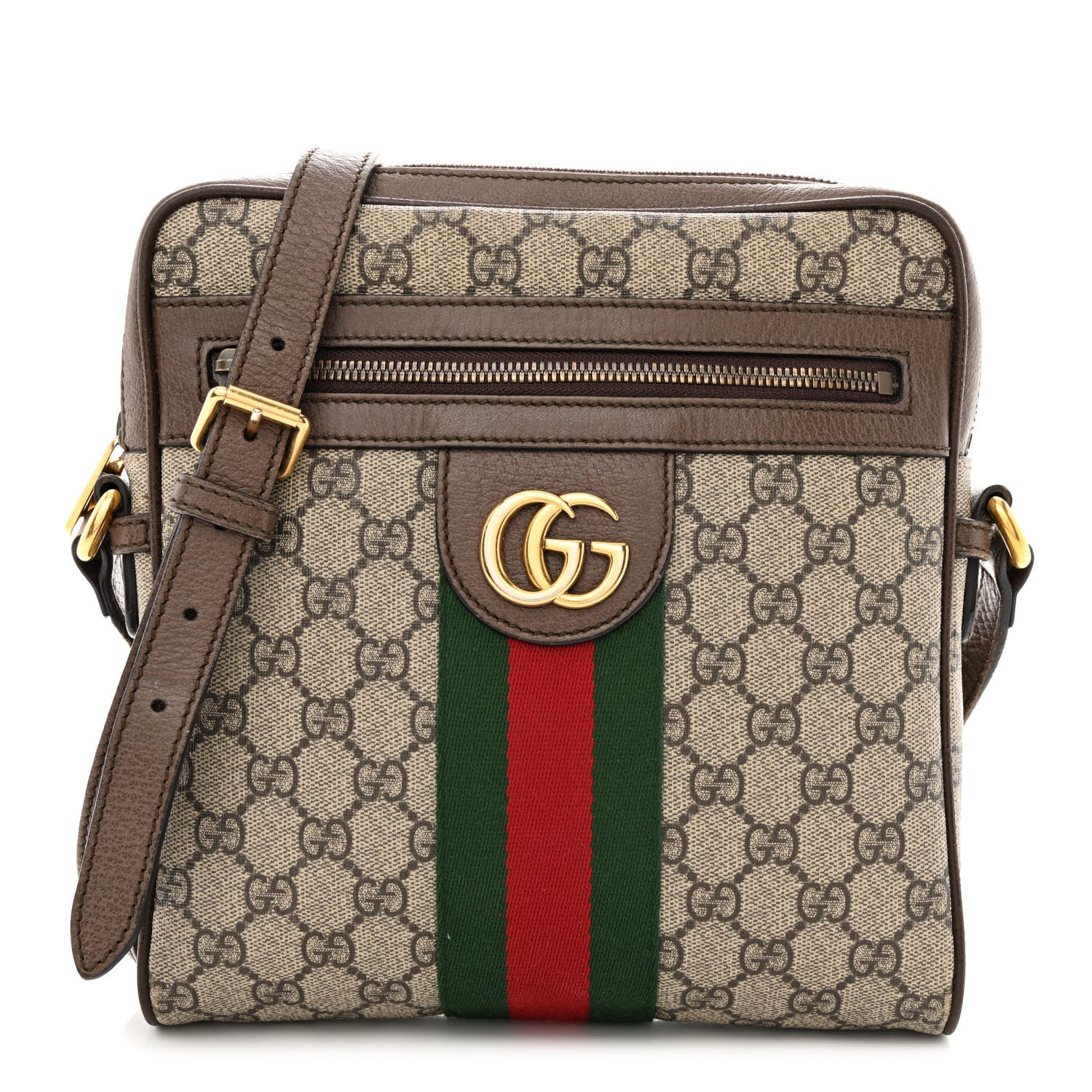 Gucci GG Supreme Monogram Web Small Ophidia Messenger Bag Brown 1 of 16