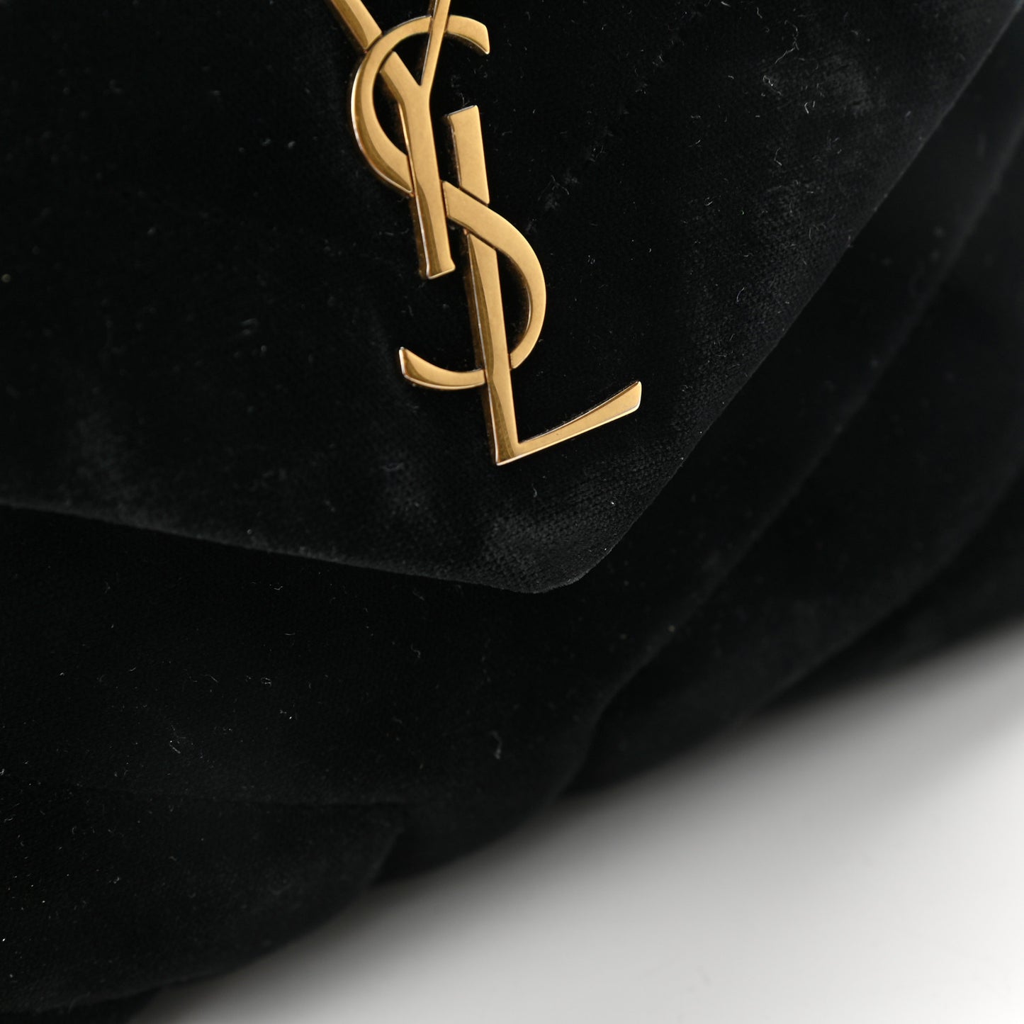 Velvet Y Quilted Monogram Toy Loulou Chain Satchel French Black