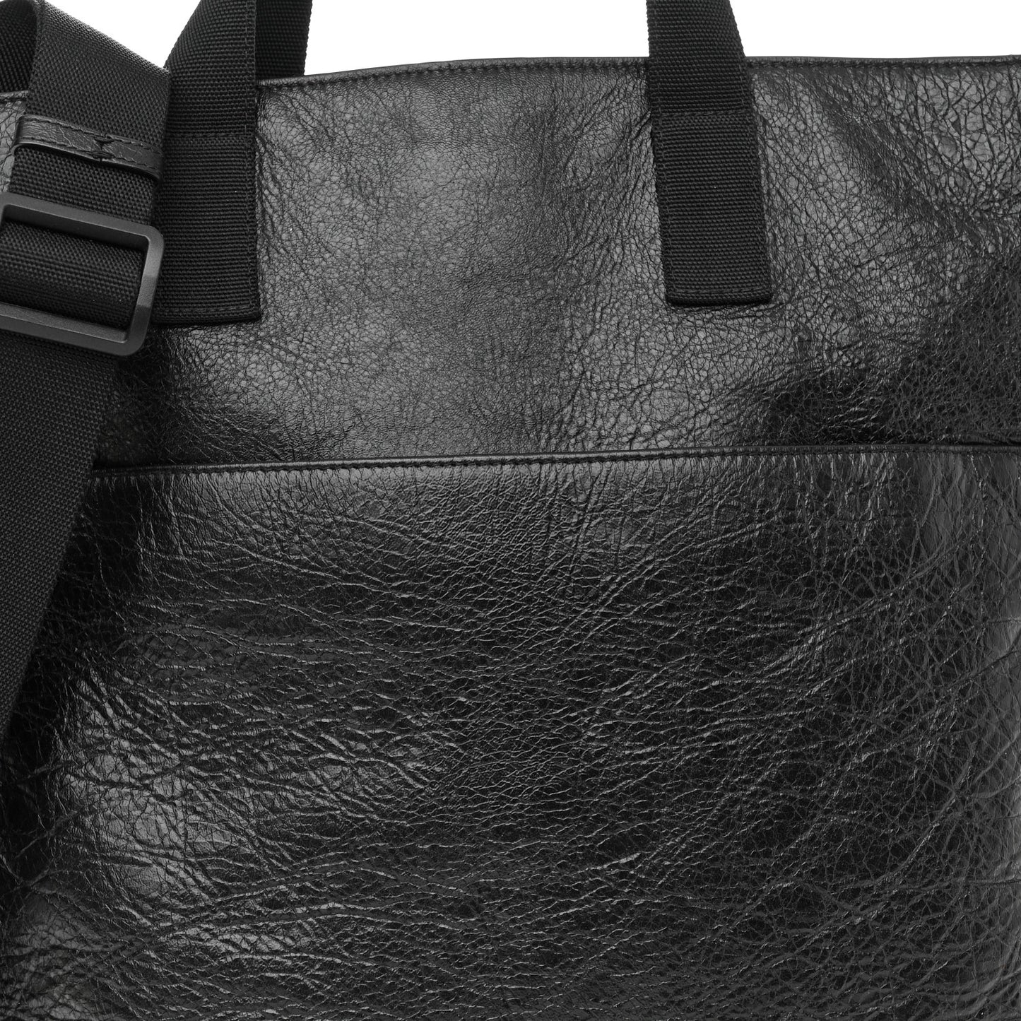 Agneau Arena Explorer Tote Bag with Strap Black