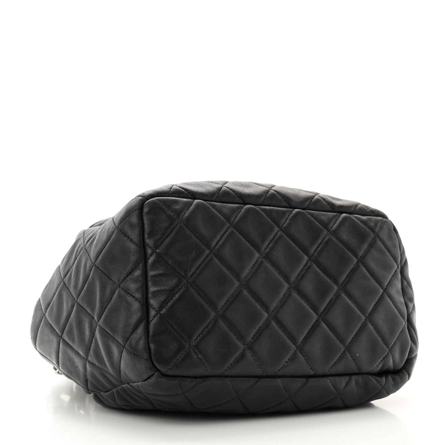 Chanel Lambskin Quilted CC Chain Bucket Drawstring Bag Black 4 of 11