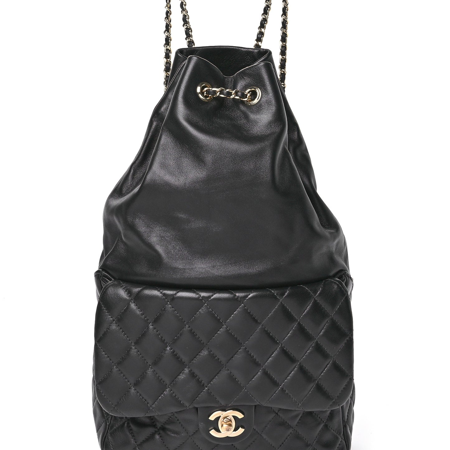 Lambskin Quilted Large In Seoul Backpack Black