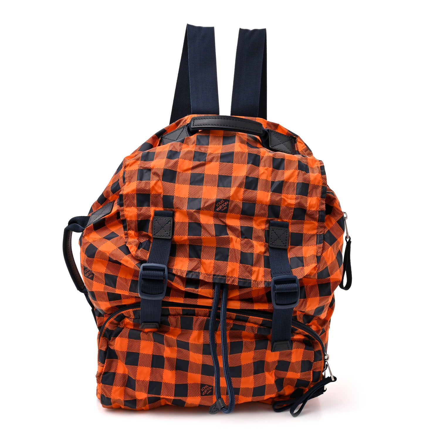 louis vuitton backpack with fabric straps Louis Vuitton Nylon Damier Masai Adventure Practical Backpack Orange 1842456 – FASHIONPHILE