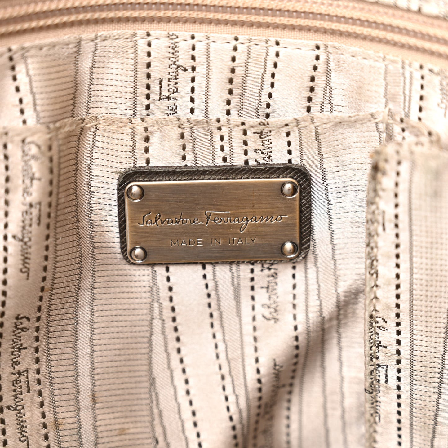 Hammered Calfskin Gancini Briefcase Grey