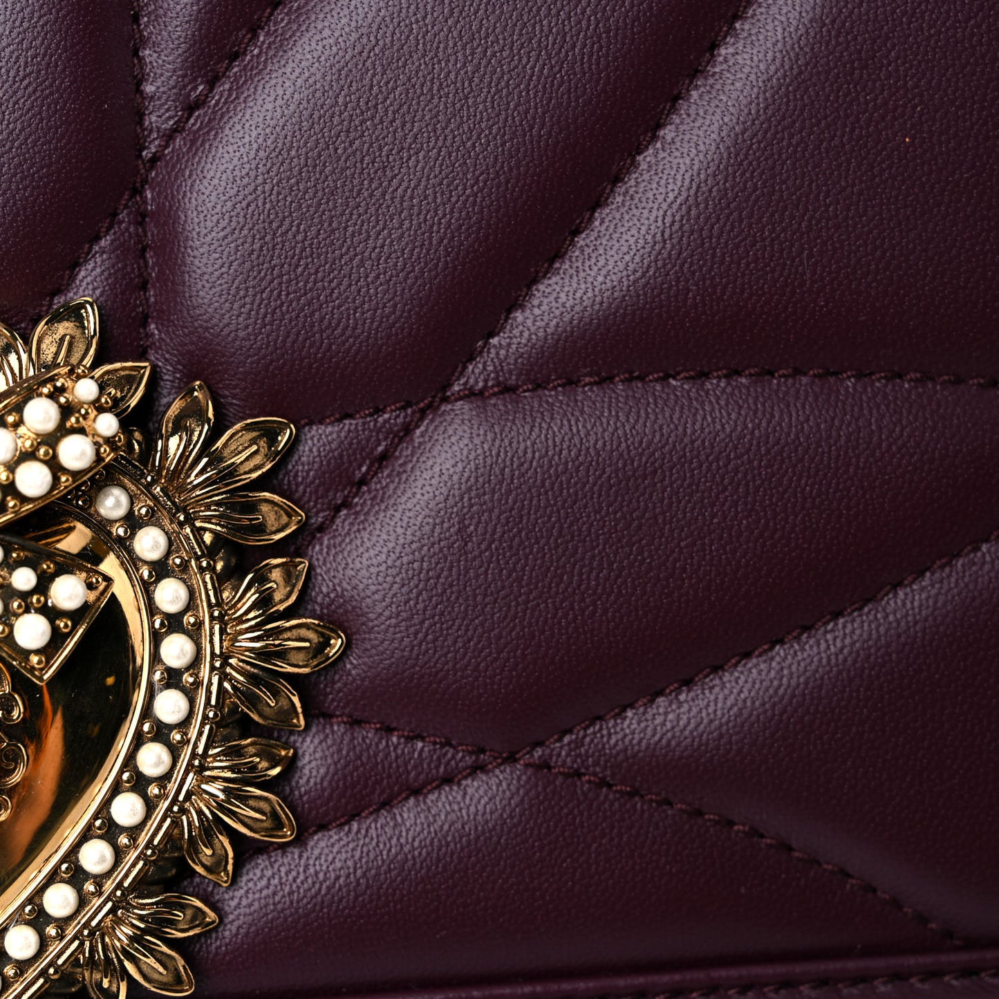 Calfskin Large Devotion Bag Burgundy
