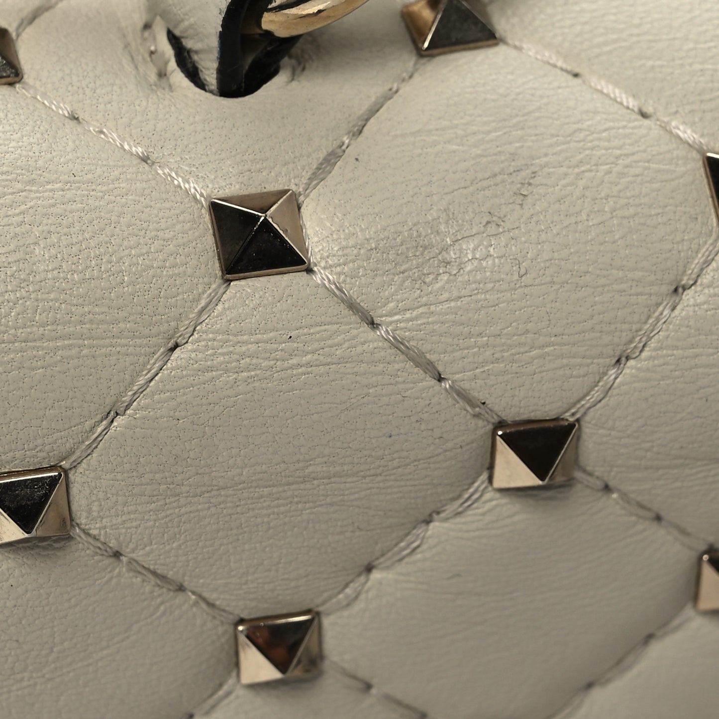 Nappa Small Rockstud Spike Shoulder Bag Light Ivory