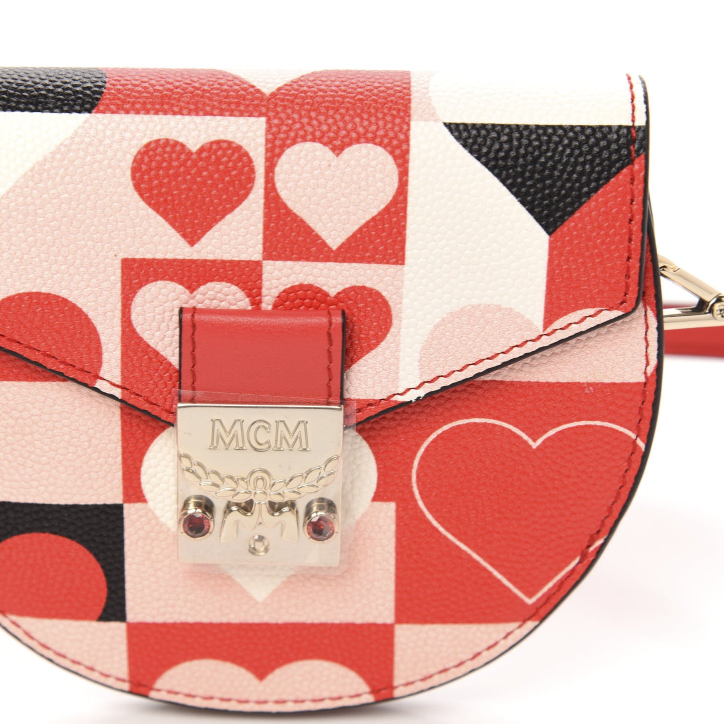 Calfskin Cubic Valentine Crossbody Wallet Multicolor