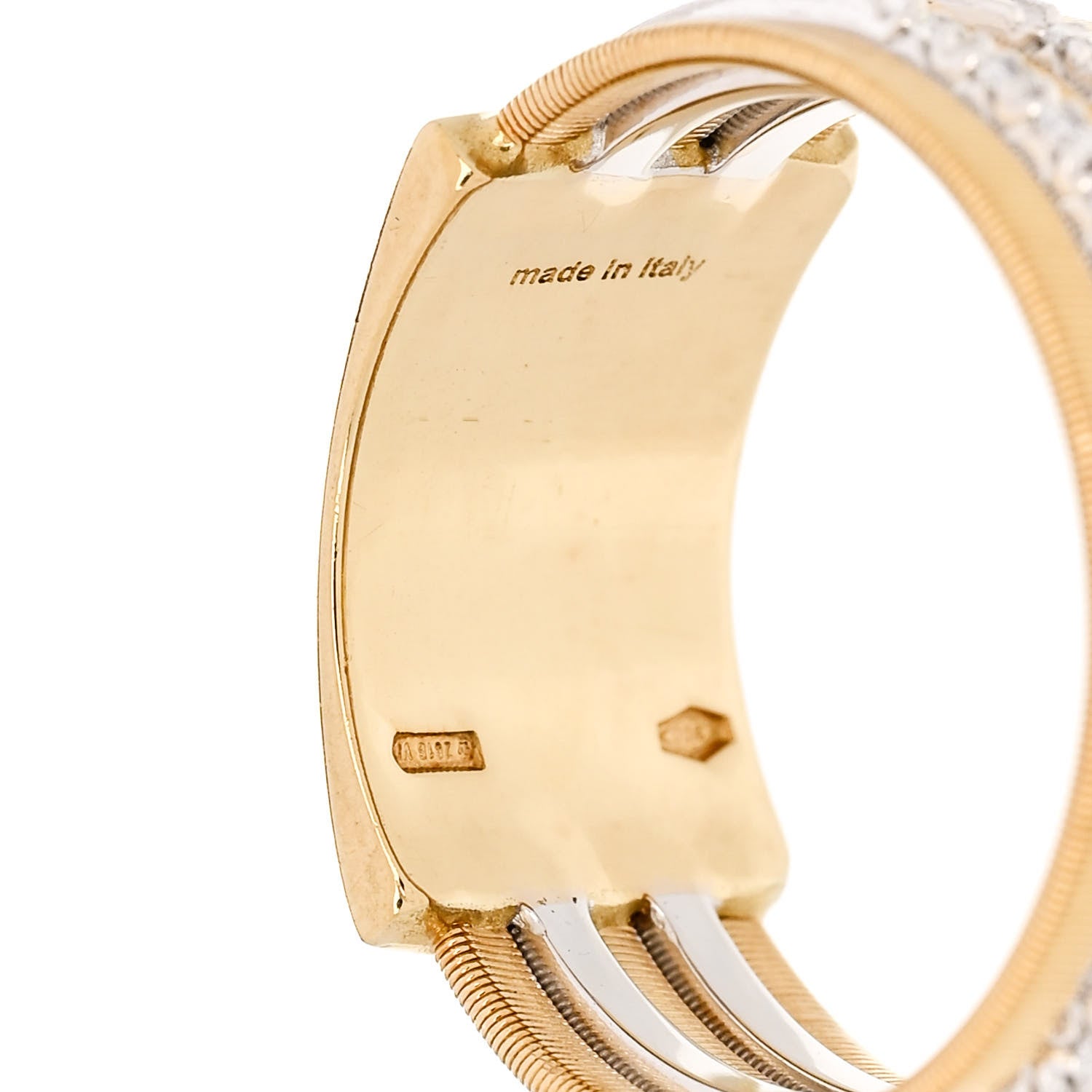 Marco Bicego 18K Yellow White Gold Diamond Goa Ring 54 7 4 of 5