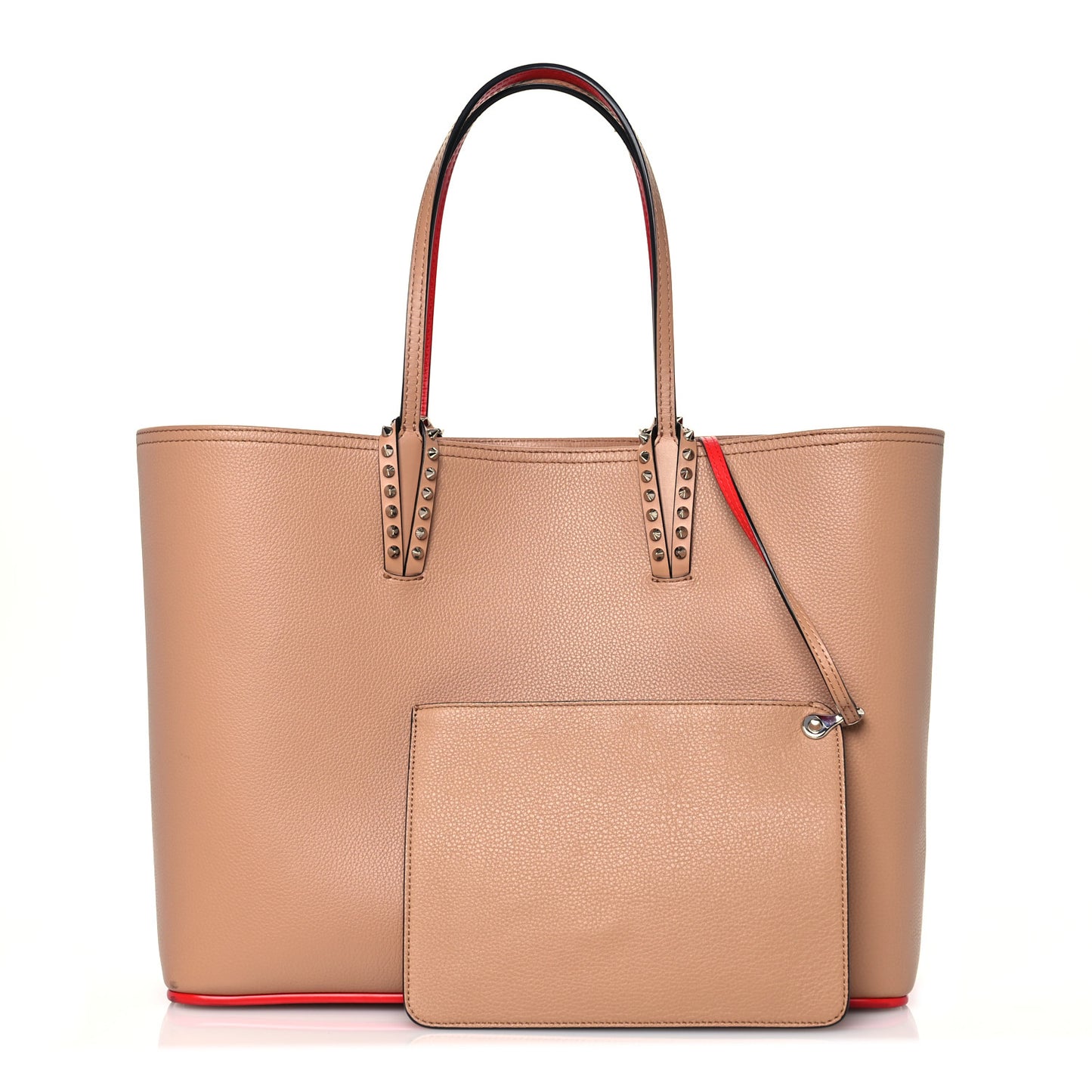Calfskin Spikes East West Cabata Tote Nude