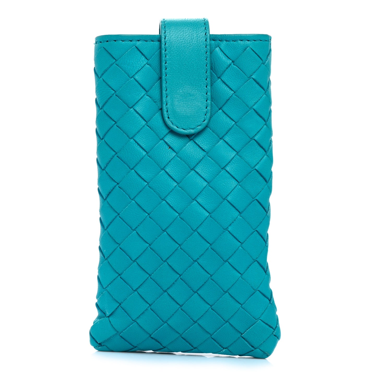 Nappa Intrecciato Phone Case Turquoise