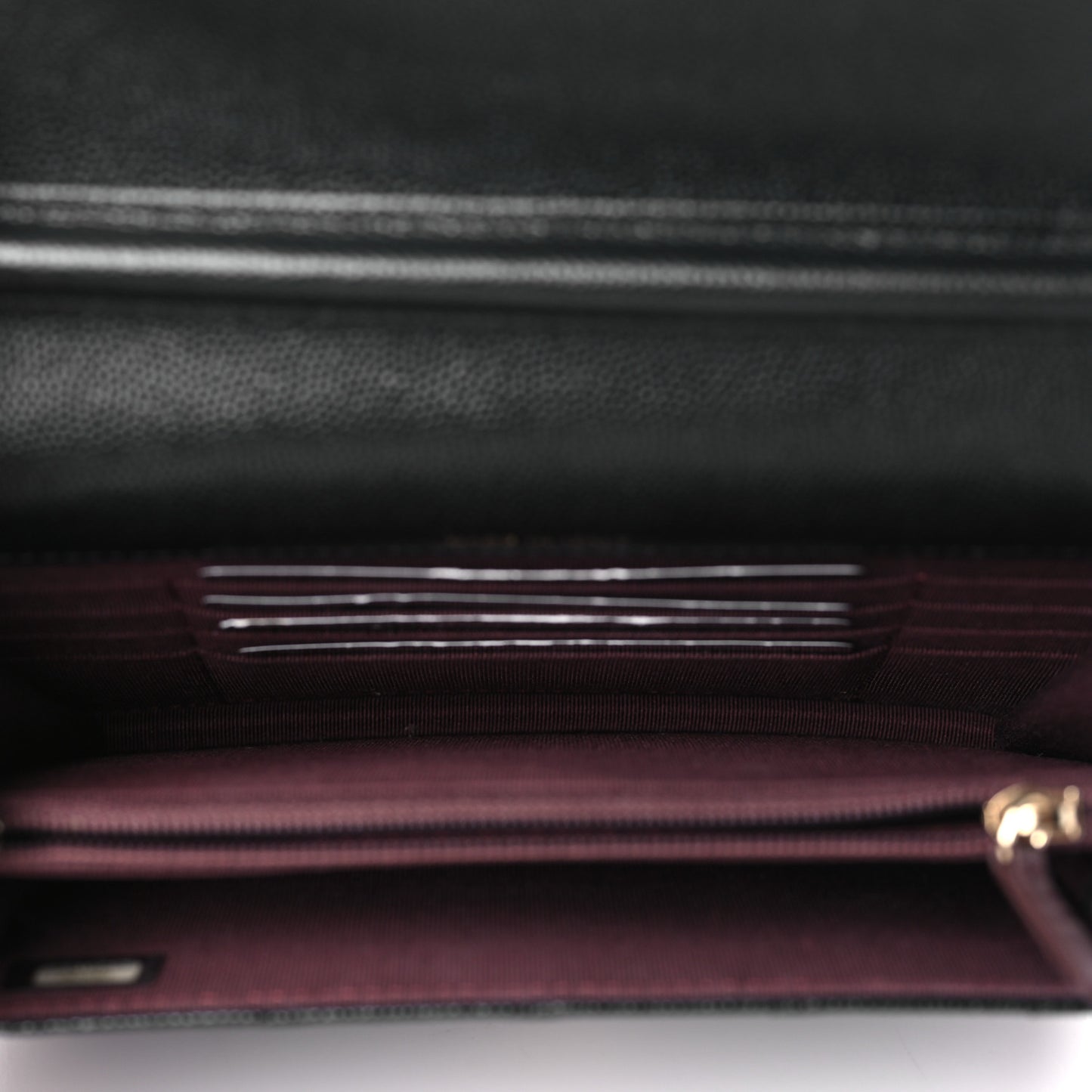 Caviar Quilted Square Wallet On Chain WOC Black
