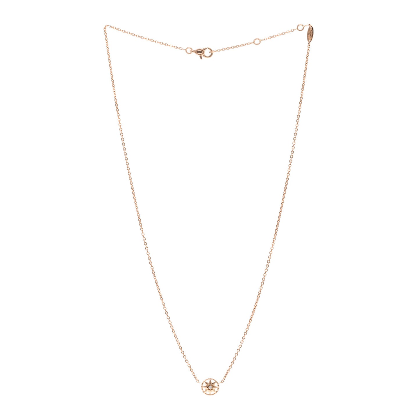 18K Rose Gold Diamond XS Rose Des Vents Necklace