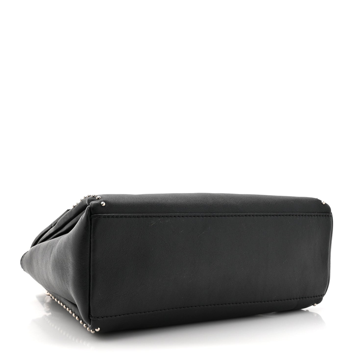 Calfskin Studded Mini Pandora Pure Flap Bag Black Black