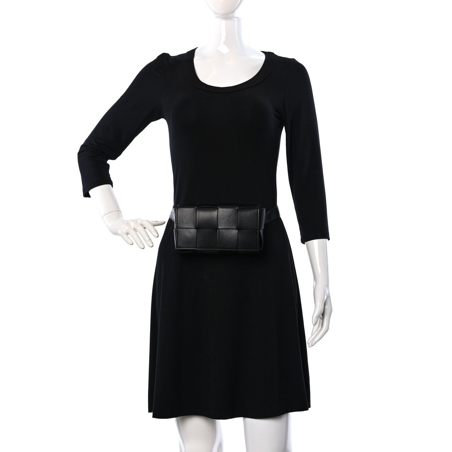 Nappa Maxi Intreccio The Belt Cassette Bag Black
