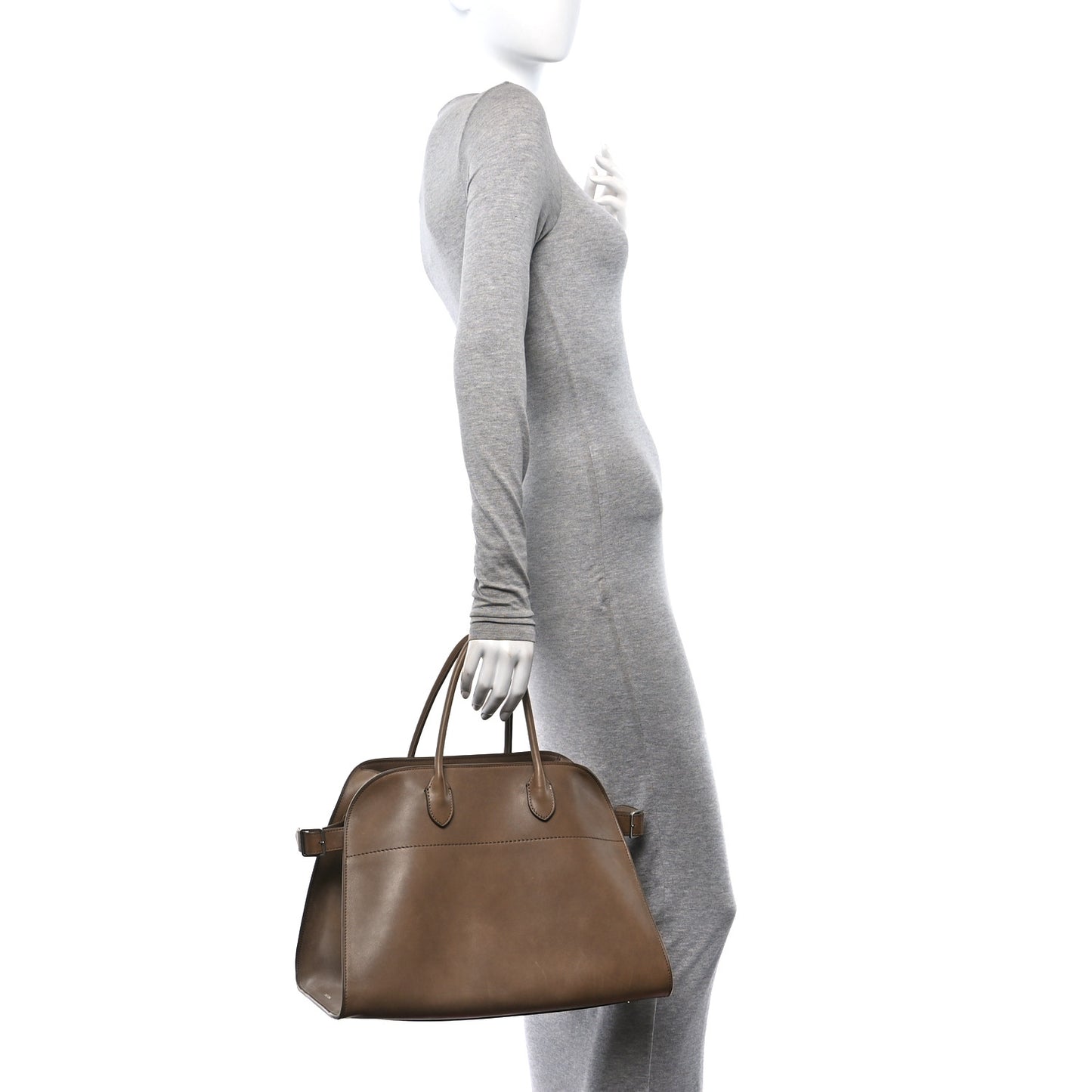 Polished Saddle Calfskin Soft Margaux 15 Mouse Grey