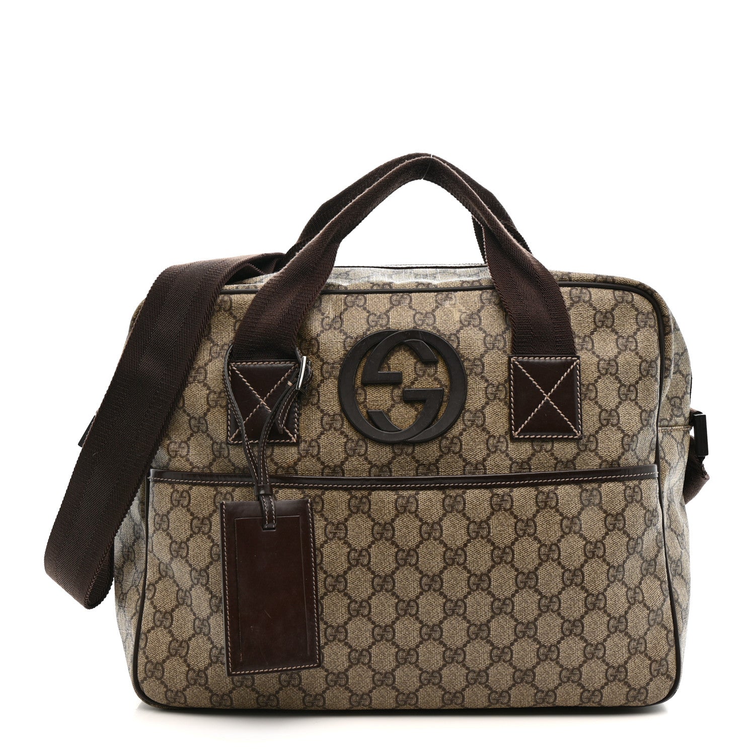 Gucci GG Plus Monogram Interlocking G Briefcase Brown 1824979