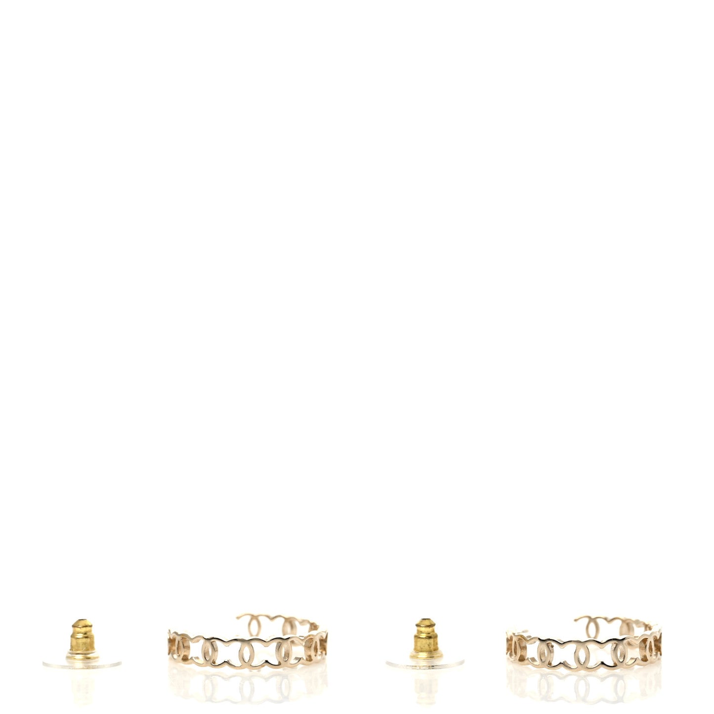 Metal CC Hoop Earrings Gold