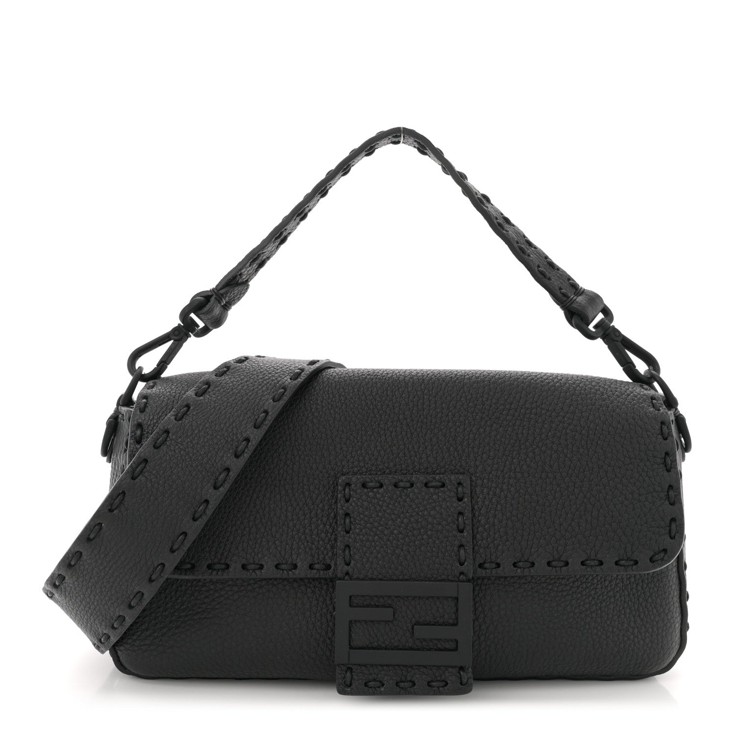 Fendi Cuoio Romano Selleria Baguette Black Black 1 of 12