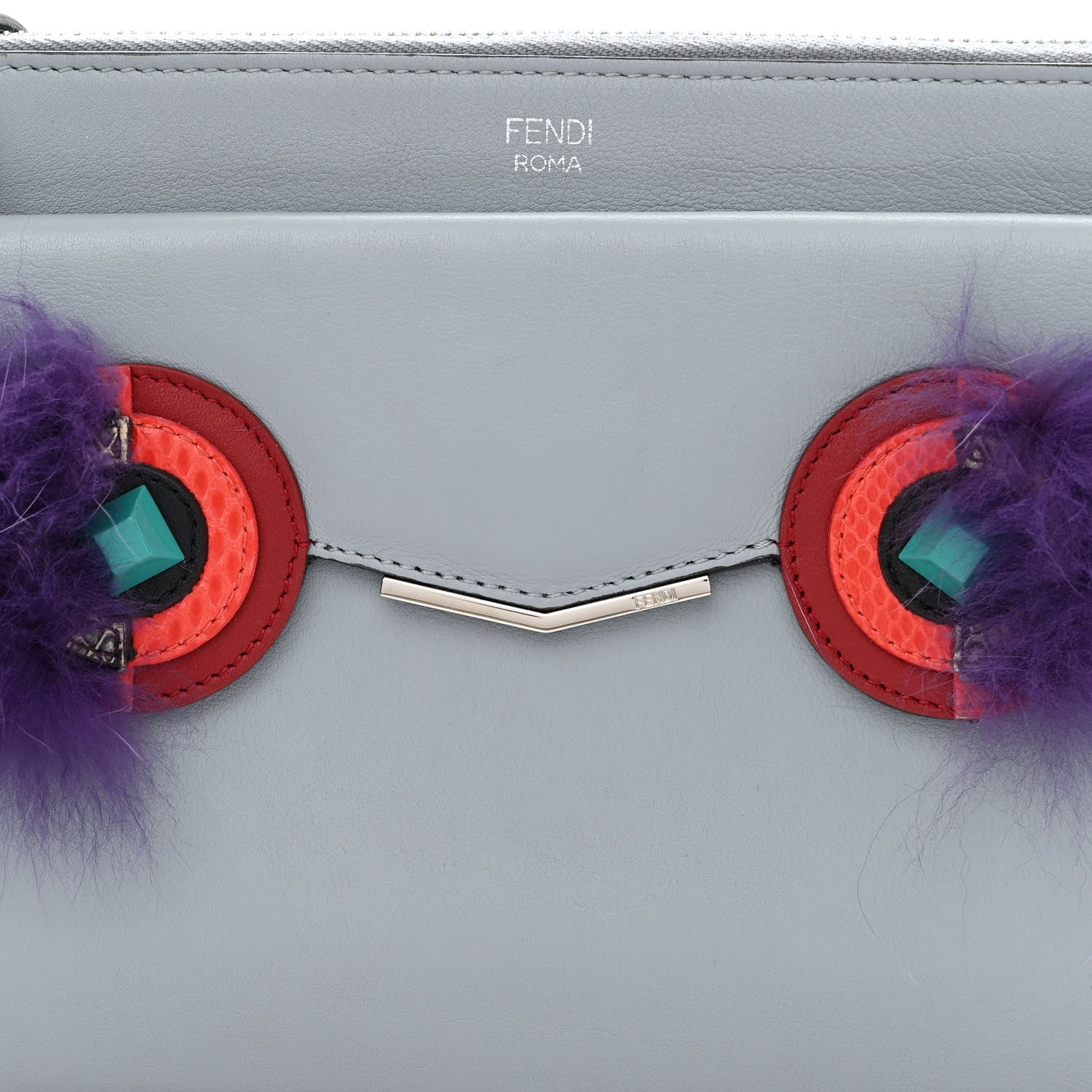 Fendi Vitello Dolce Fox Elaphe Ayers Hypnoteyes Min 2Jours Pouch Polvere Viola Multicolor 8 of 15