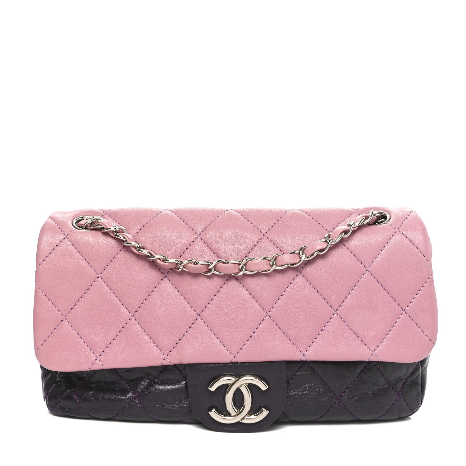 Chanel Lambskin Quilted Bi-Color Medium Single Flap Light Purple 1 of 10