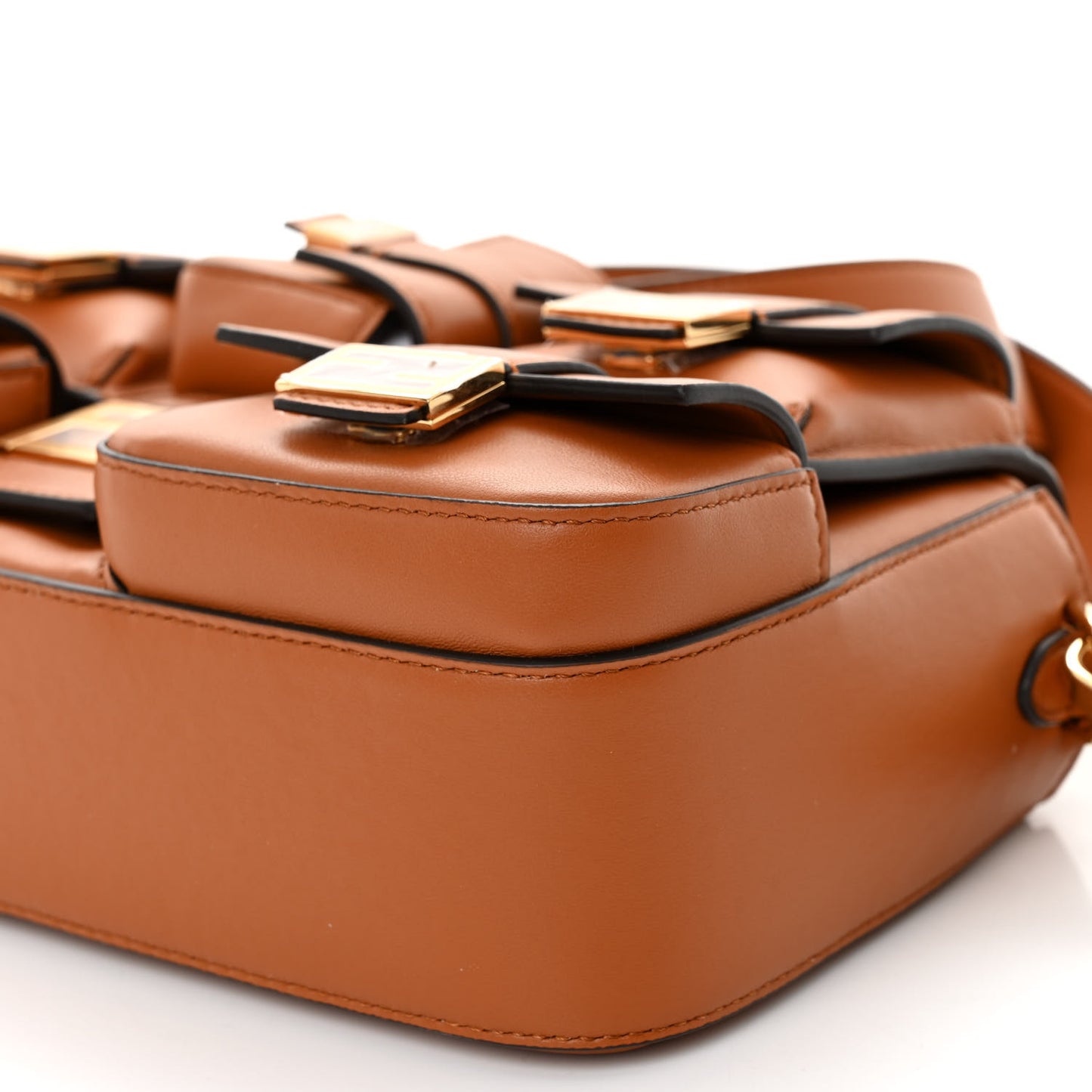 Shiny Nappa Multipocket Baguette Brandy