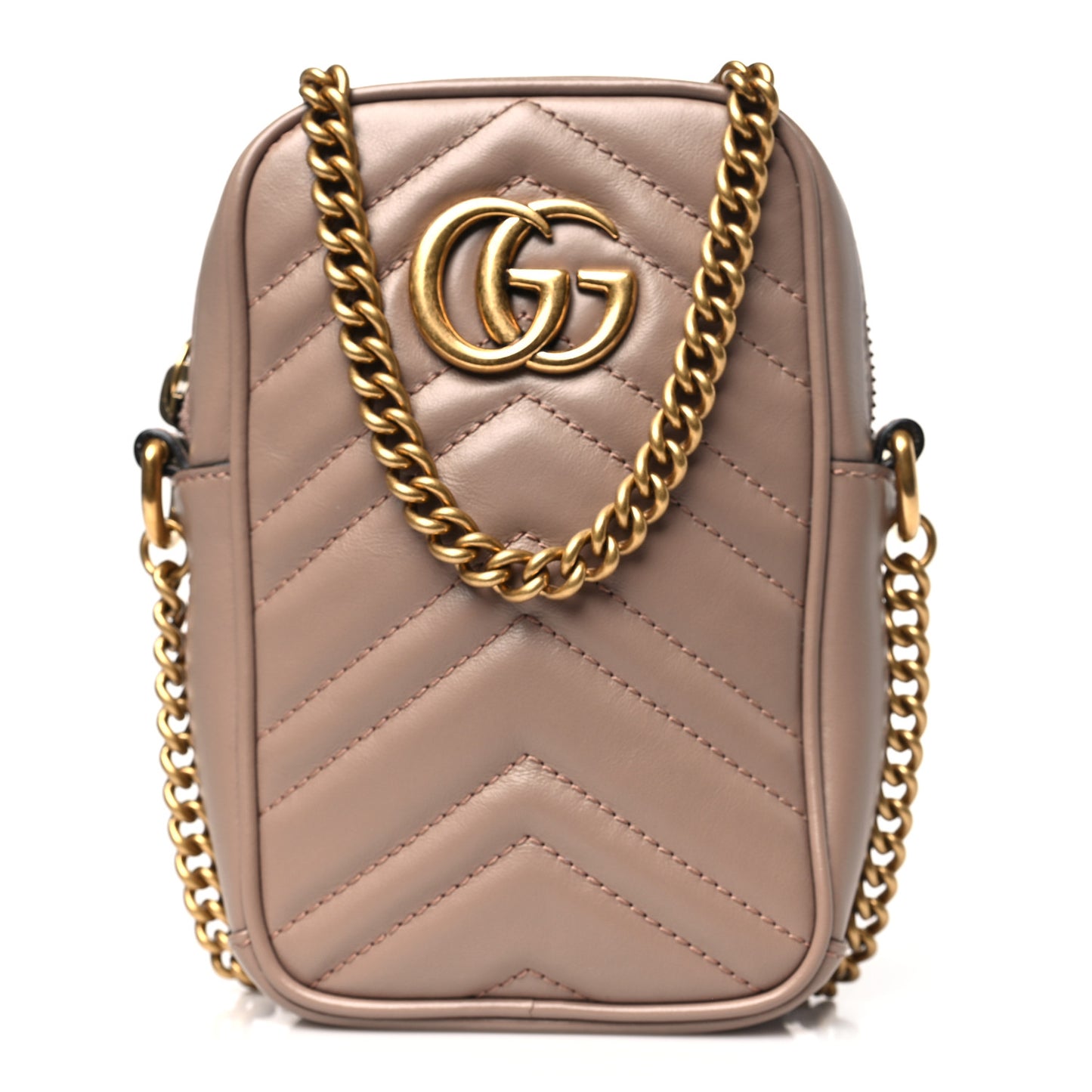 Calfskin Matelasse Mini GG Marmont Crossbody Bag Porcelain Rose