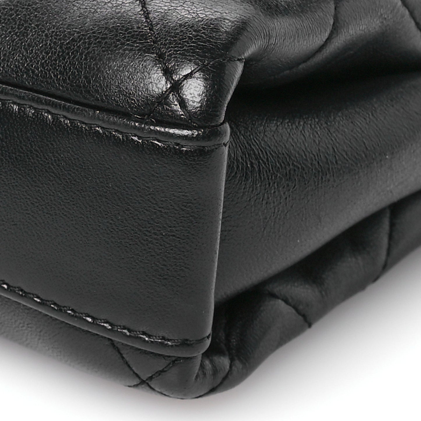 Lambskin Quilted Small CC Crystal Logo Chain Flap Black