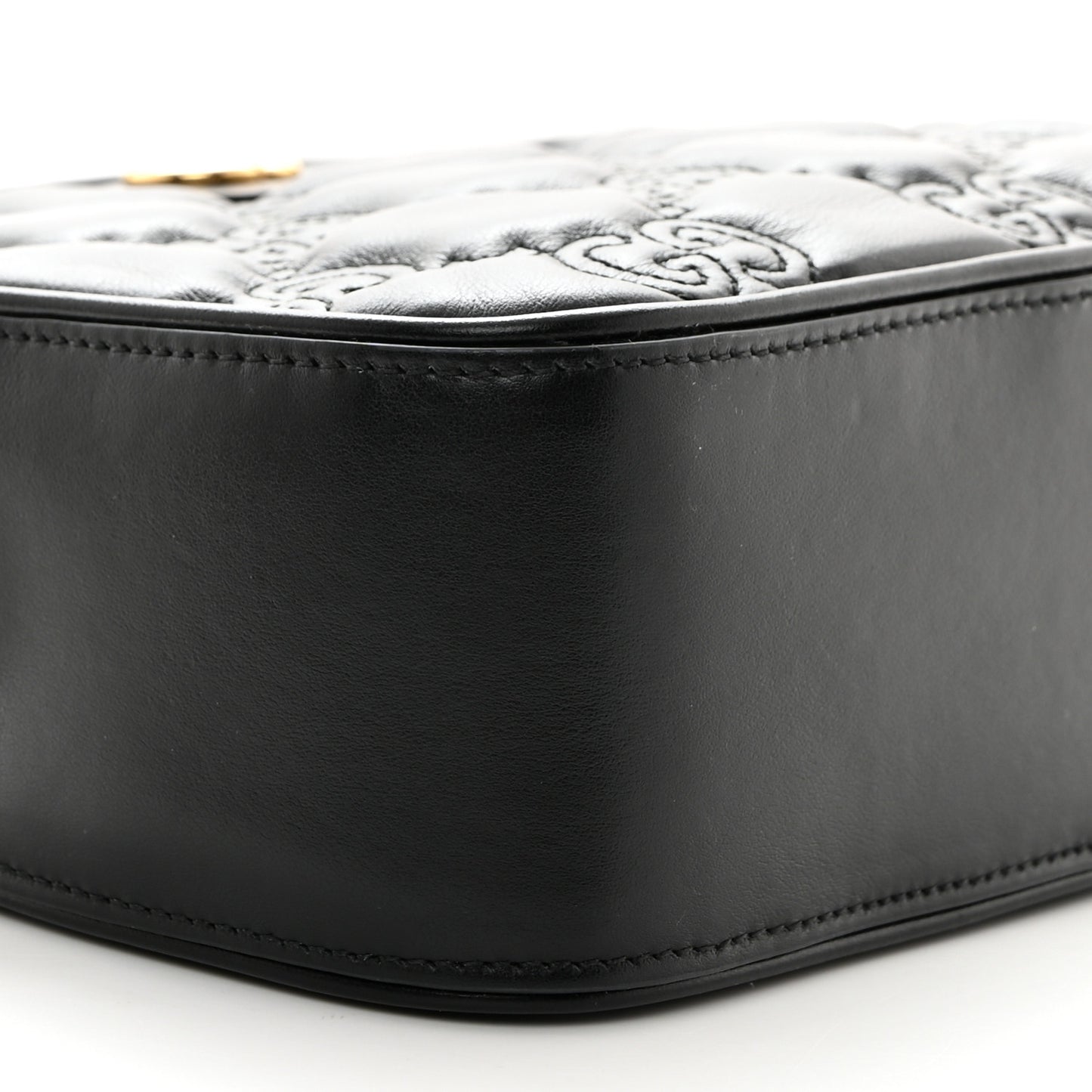 Calfskin GG Matelasse Shoulder Bag Black Natural