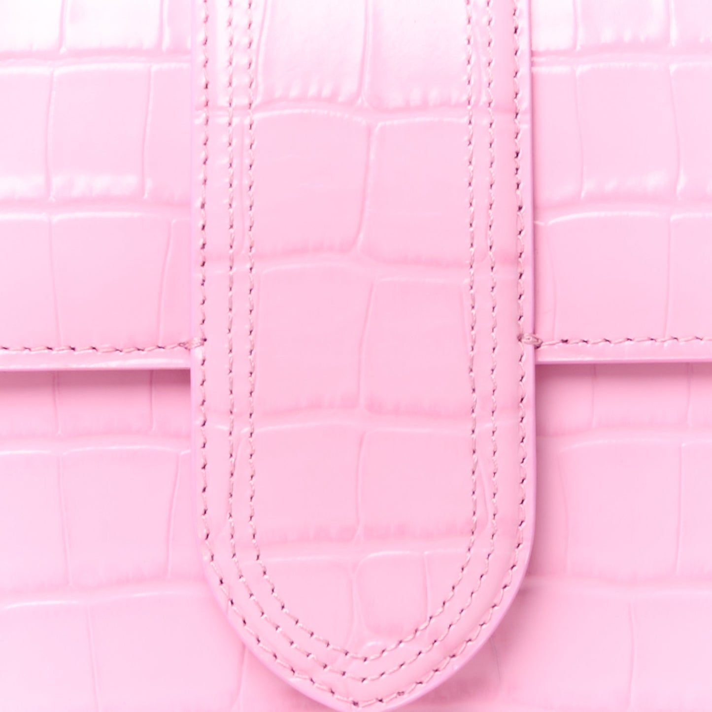 Calfskin Crocodile Embossed Le Grand Bambino Pink