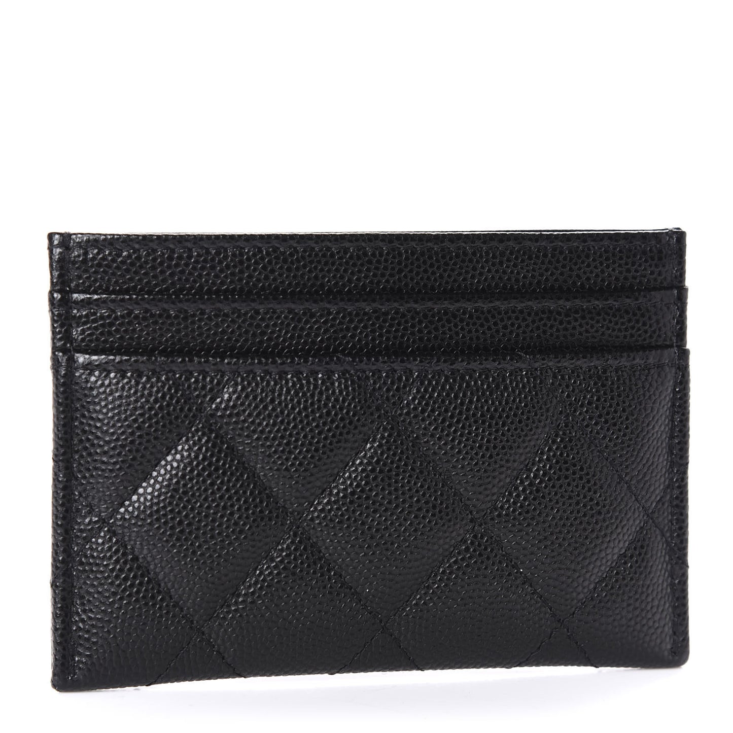 Caviar Quilted French New Wave Card Holder Black