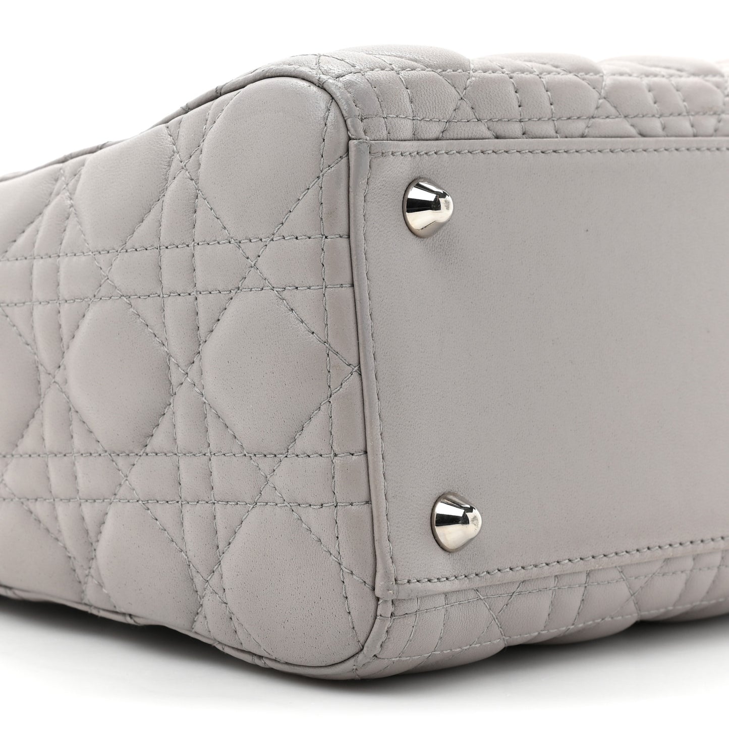 Lambskin Cannage Large Lady Dior Light Grey