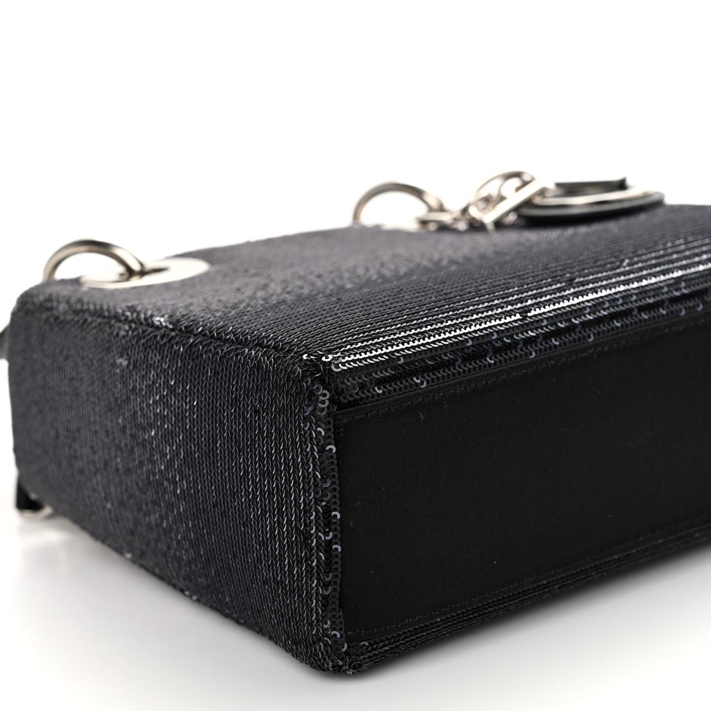 Satin Sequin Gradient Mini Lady Dior Black Silver