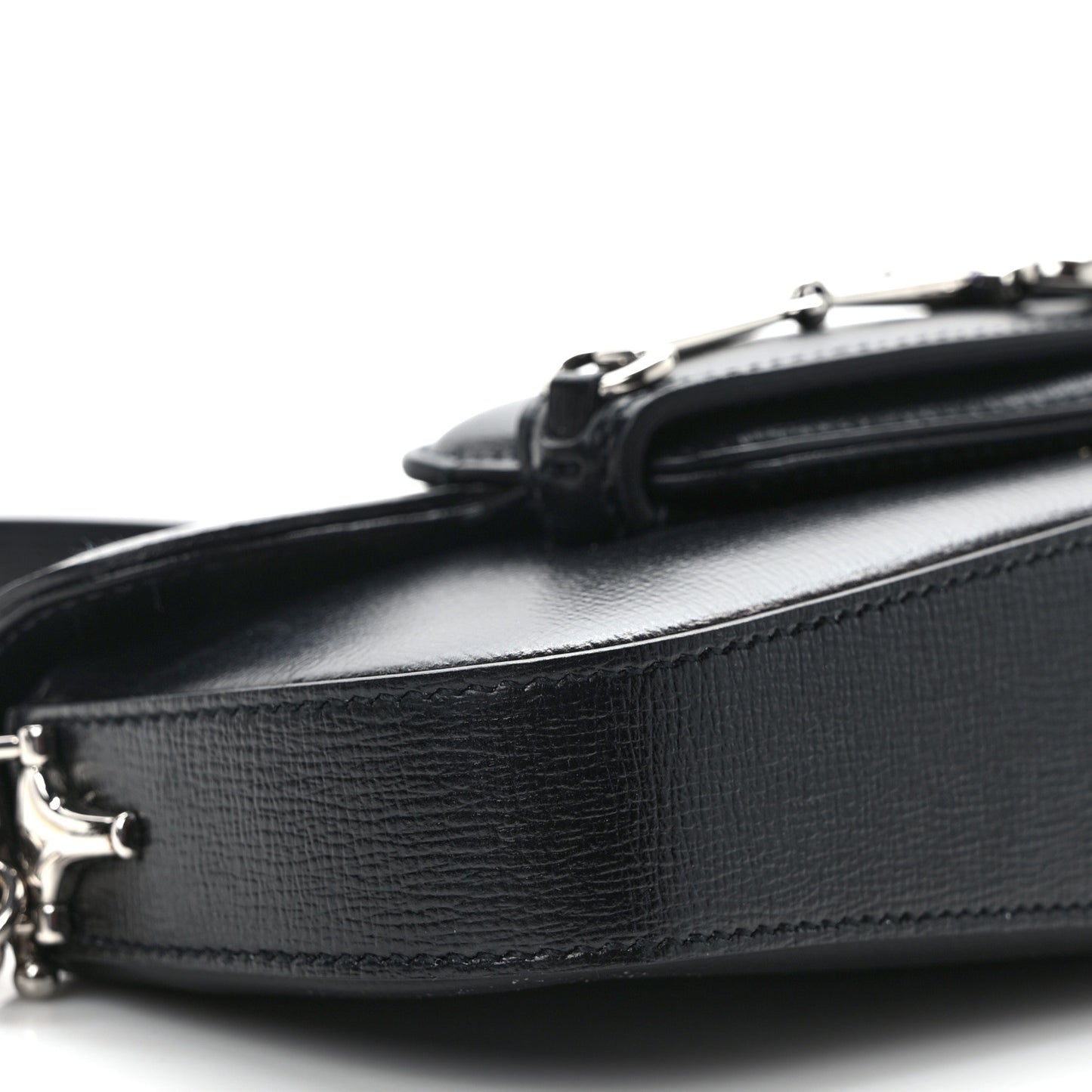 Calfskin Mini Horsebit 1955 Asymmetric Shoulder Bag Black