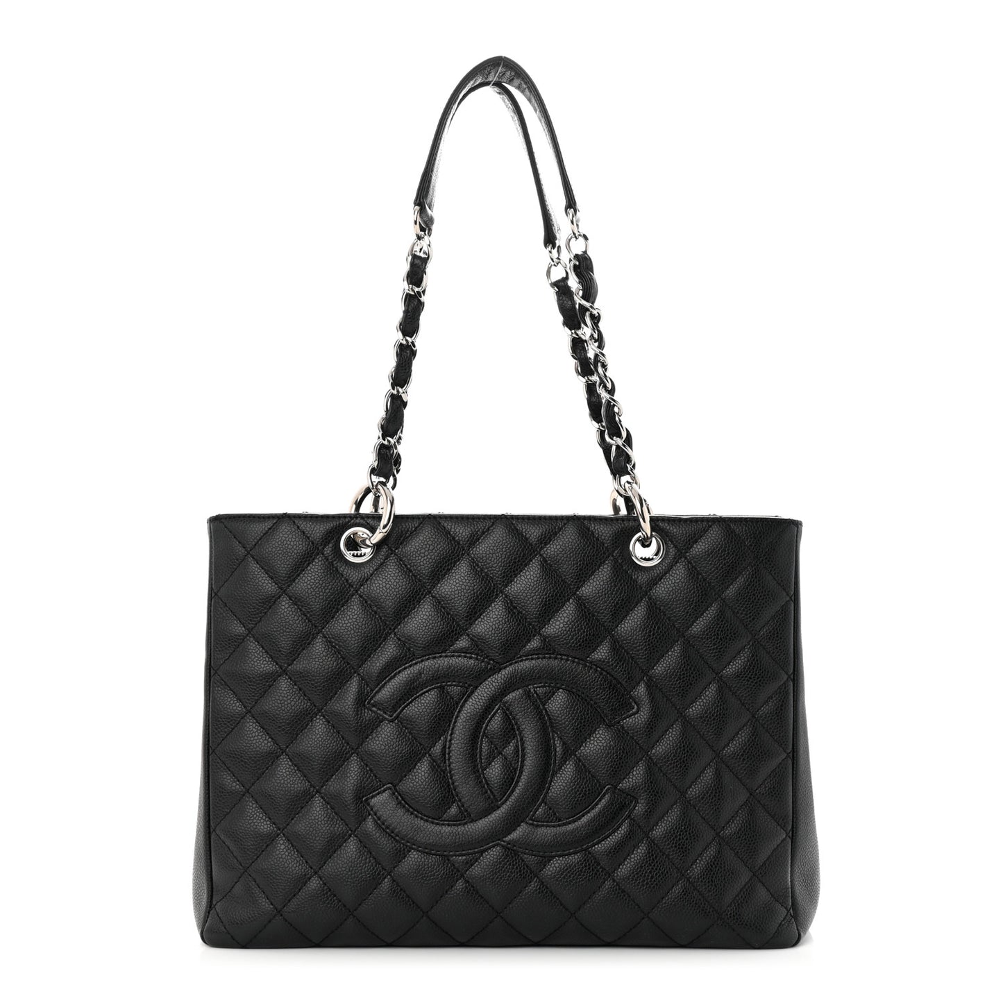 Caviar Quilted Grand Shopping Tote GST Black
