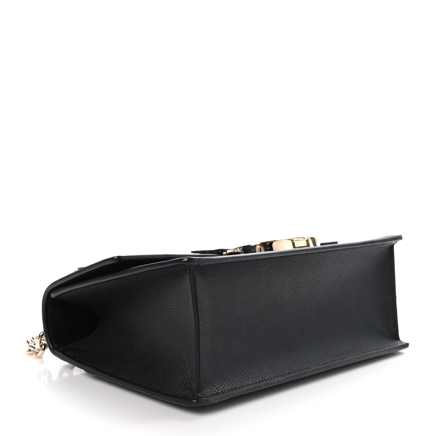 Grained Calfskin Embossed 30 Montaigne Chain Flap Bag Black