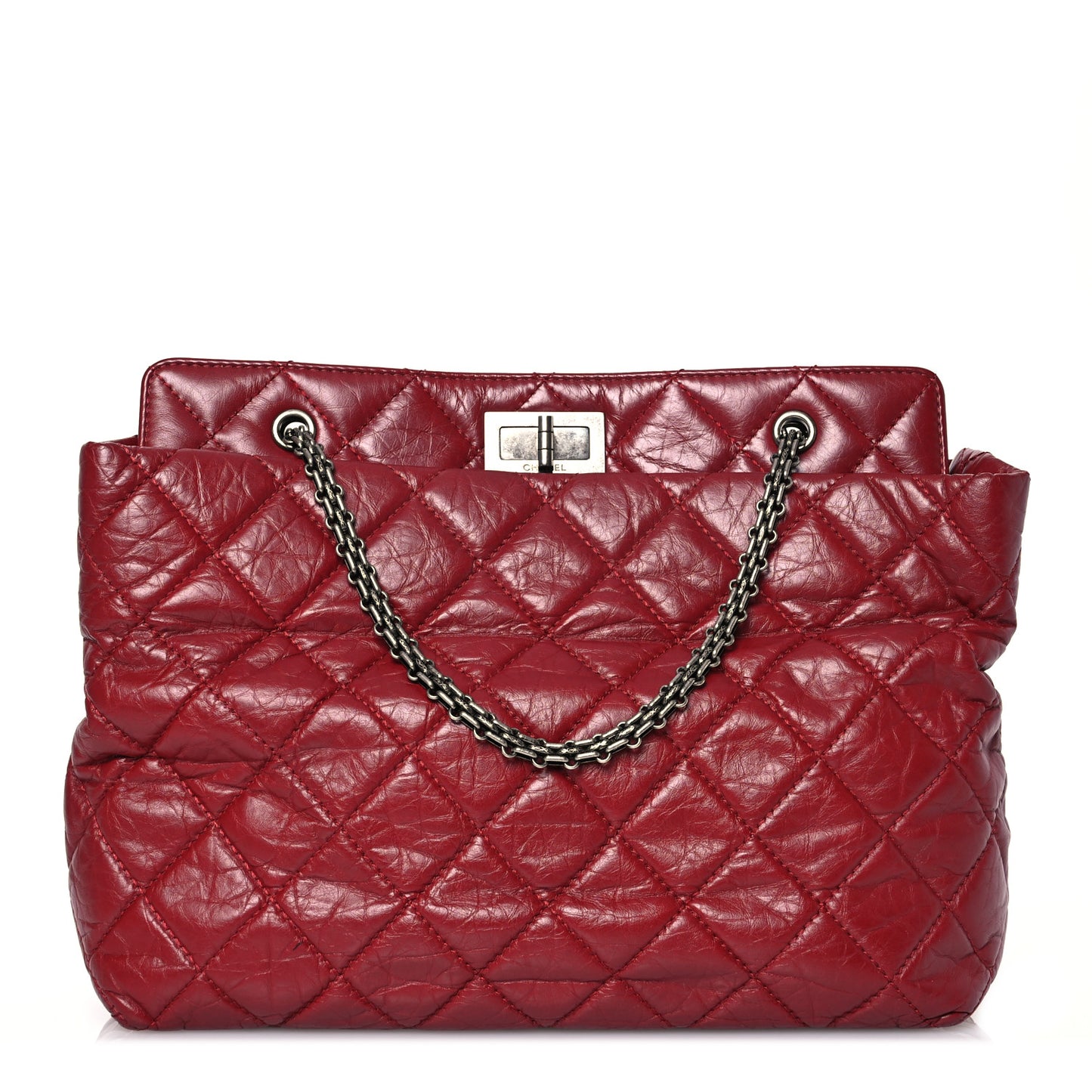 Aged Calfskin Quilted Reissue 2.55 Tote Red