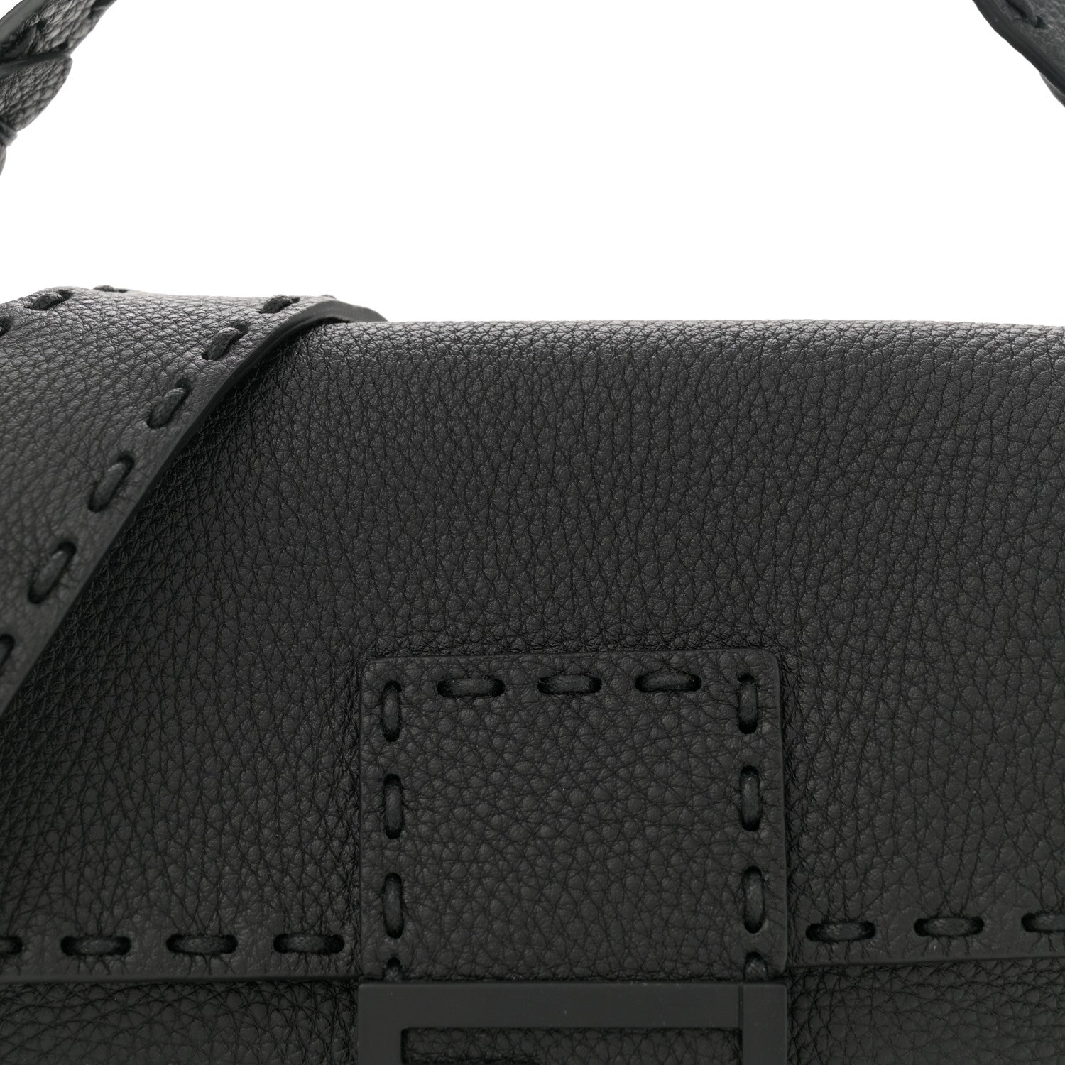Fendi Cuoio Romano Selleria Baguette Black Black 8 of 12
