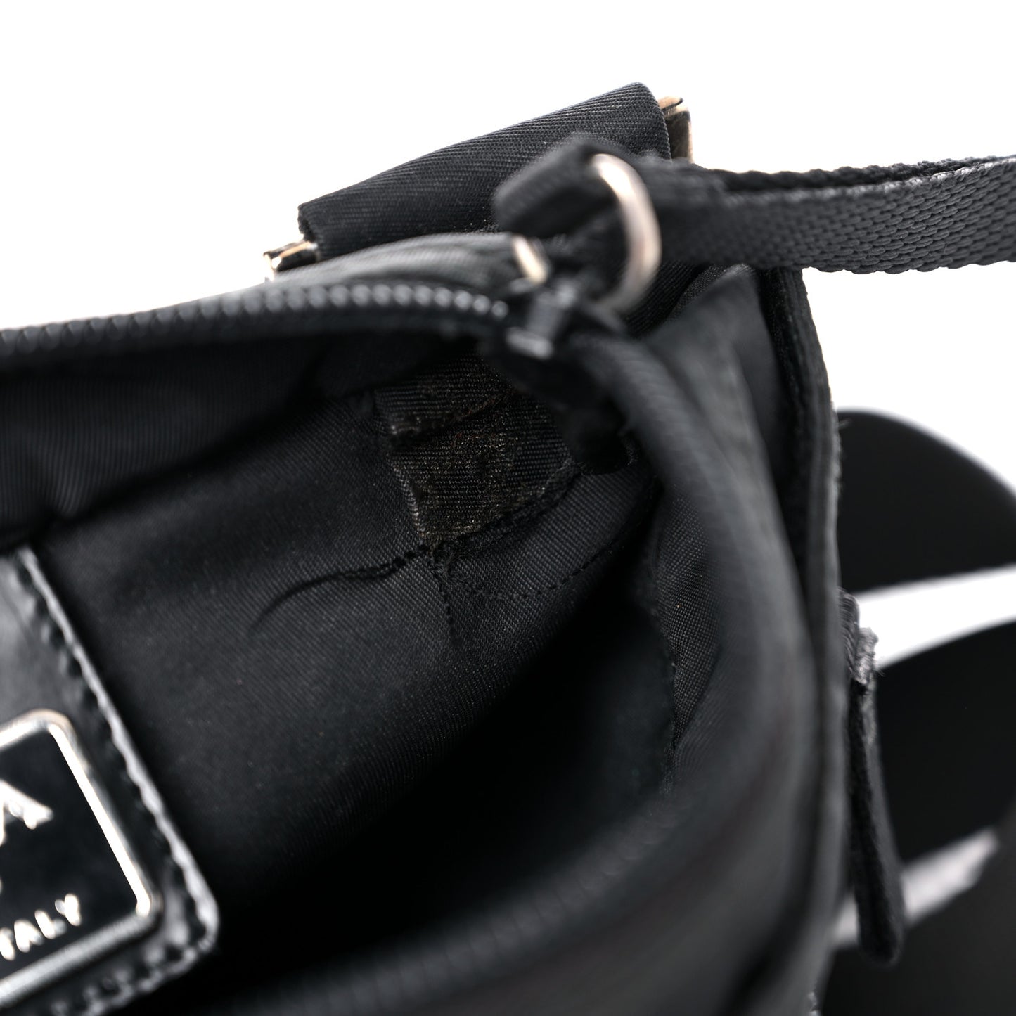 Nylon Vela Flat Messenger Bag Black