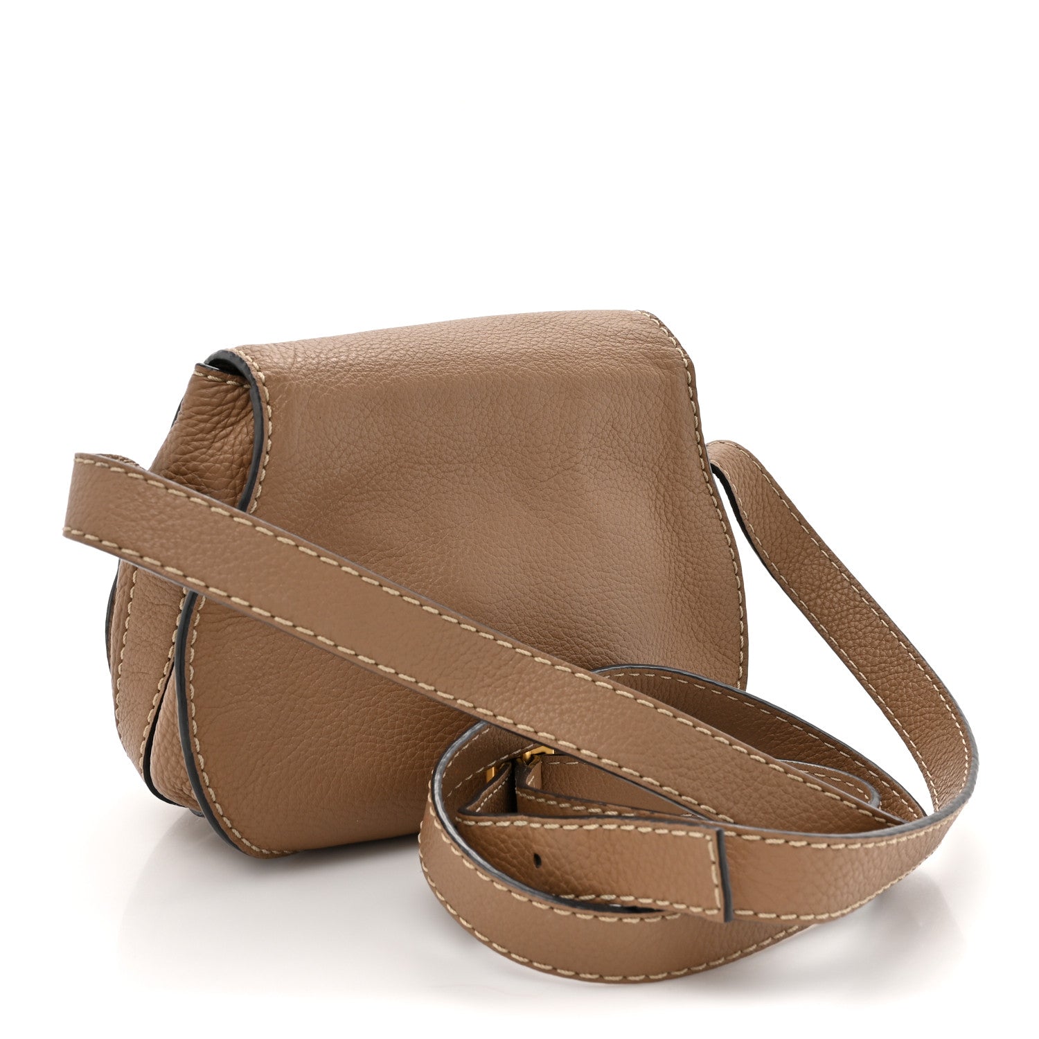 Chloe Grained Calfskin Small Marcie Saddle Bag Nut 3 of 13