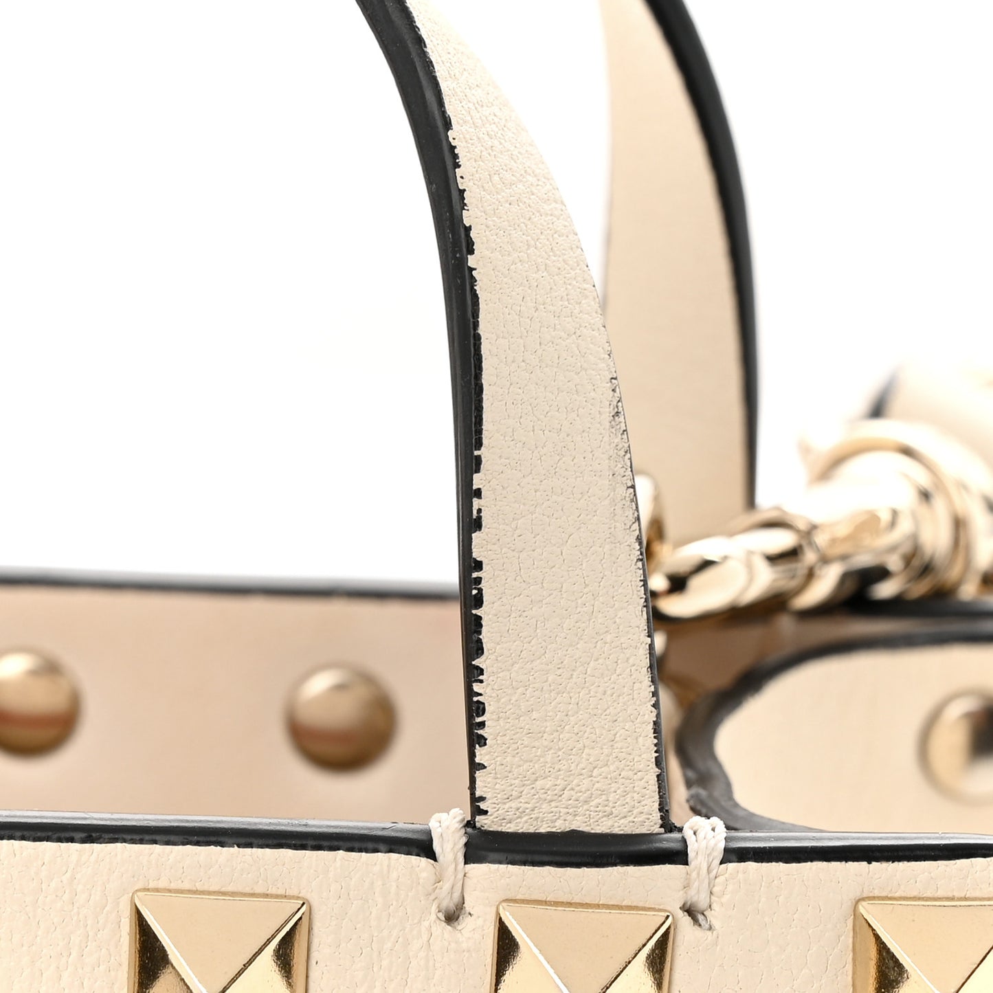 Calfskin Rockstud Phone Holder Ivory