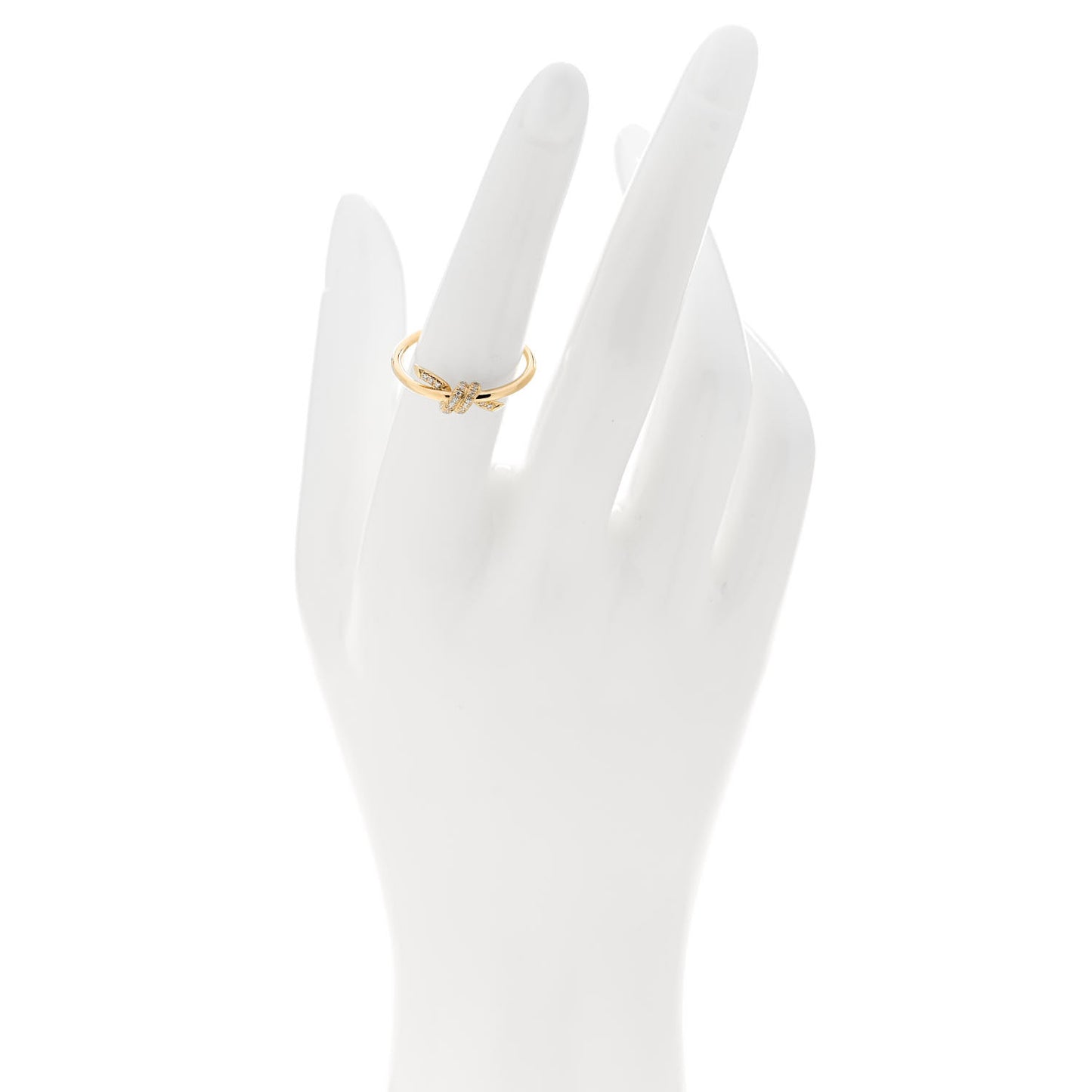 18K Yellow Gold Diamond Small Knot Ring 54 6.75