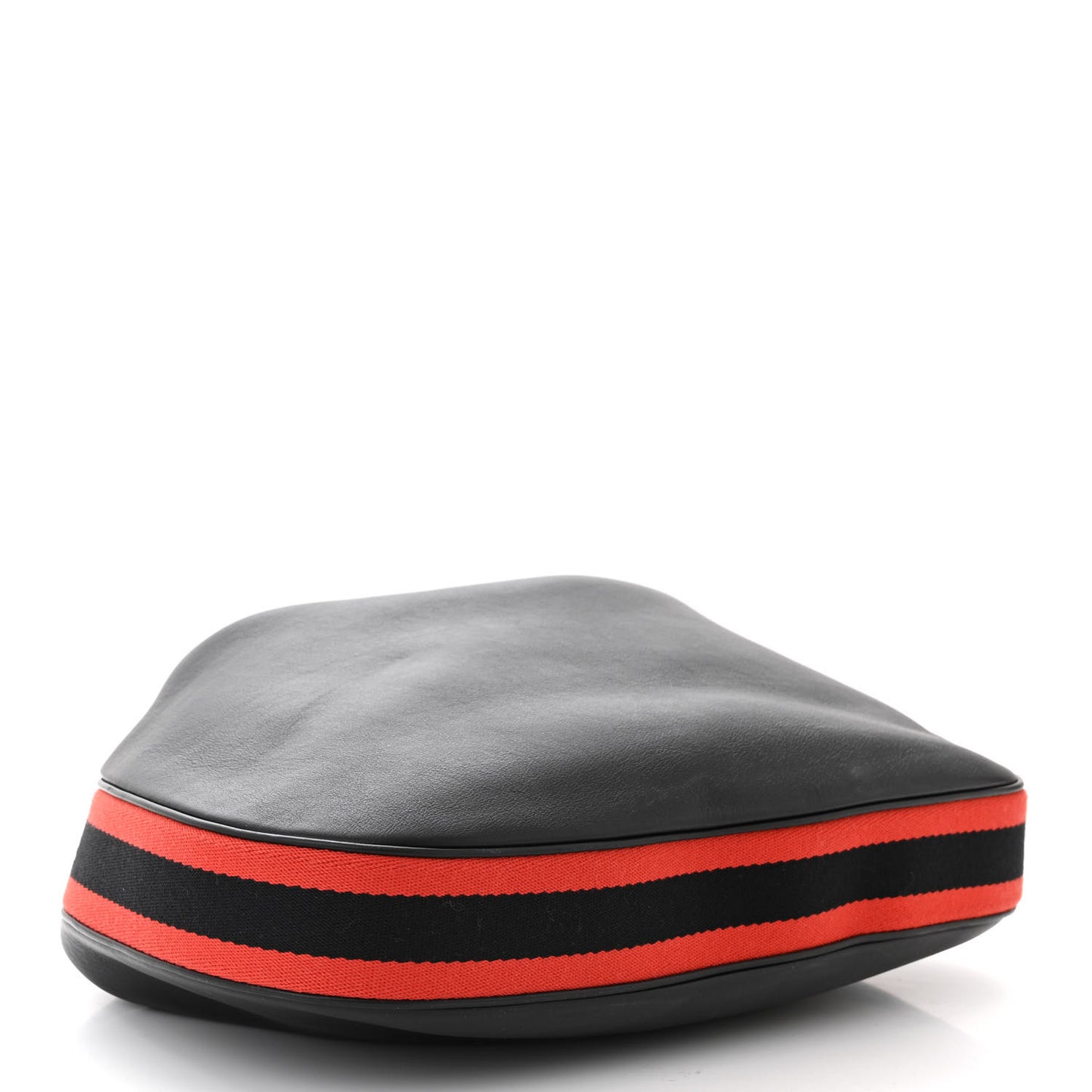 Aria Calfskin Web Large Attache Shoulder Bag Black