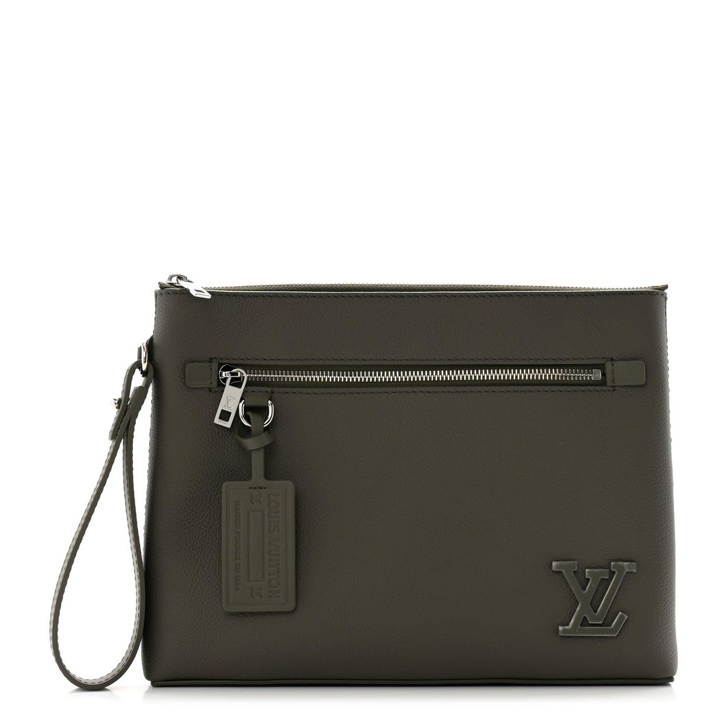 Calfskin Aerogram Takeoff Pouch Khaki