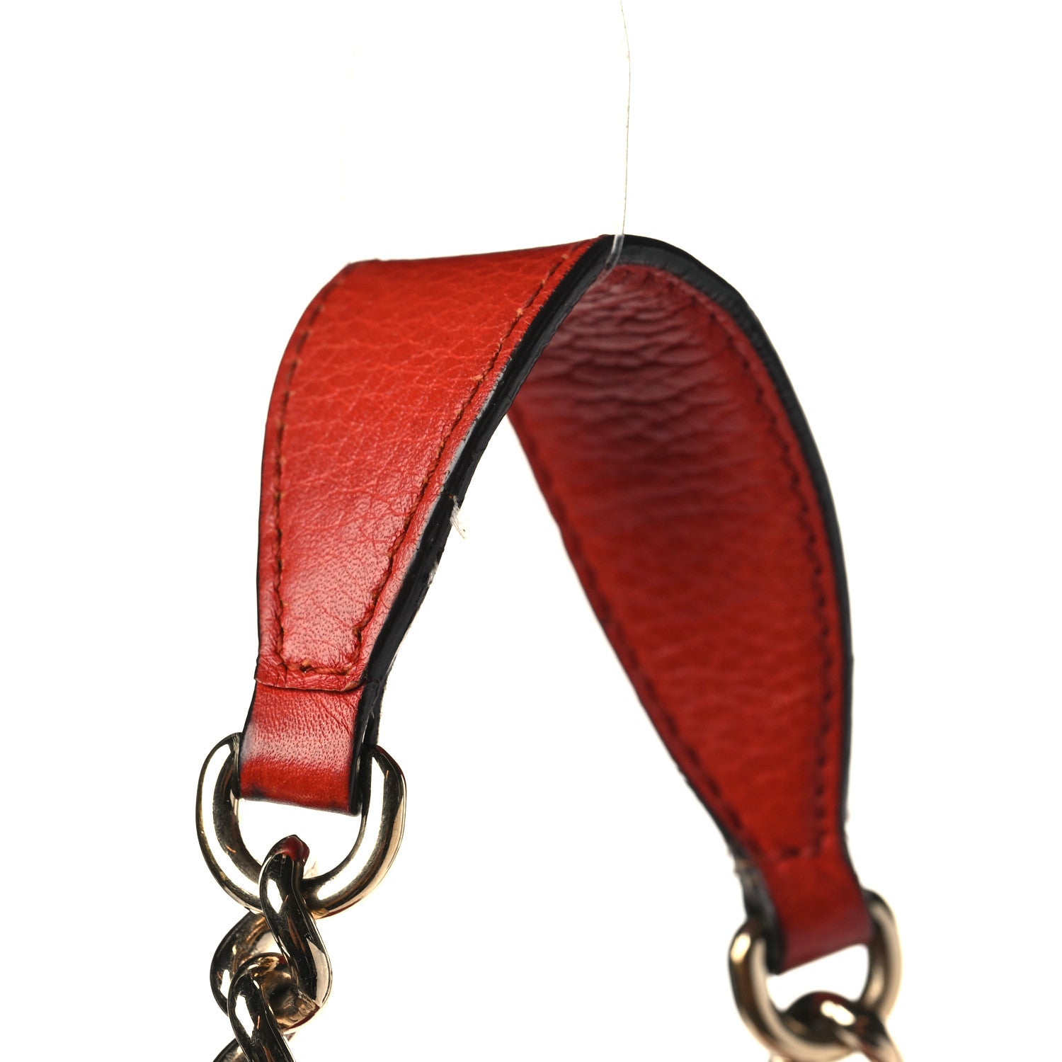 Gucci Pebbled Calfskin Medium Soho Chain Hobo Red 10 of 10