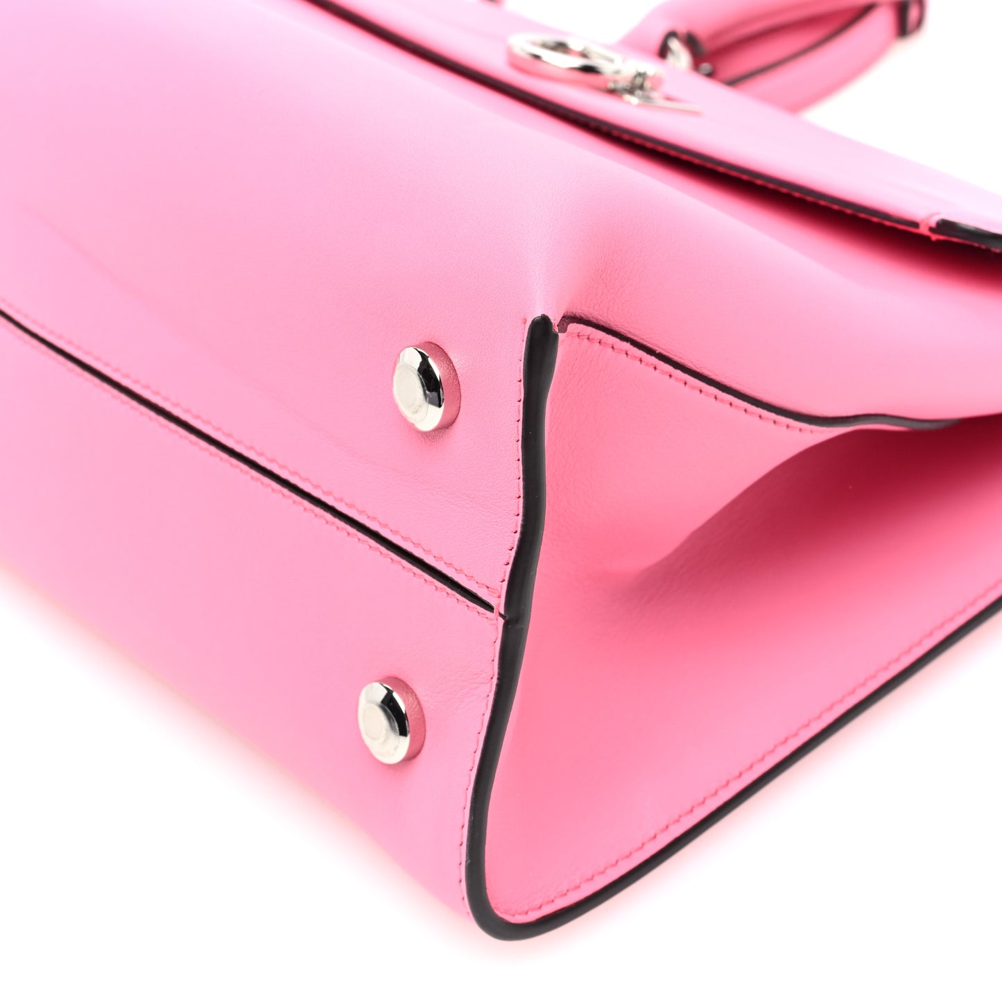 Calfskin Gancini Trifolio Top Handle Bag Peonia