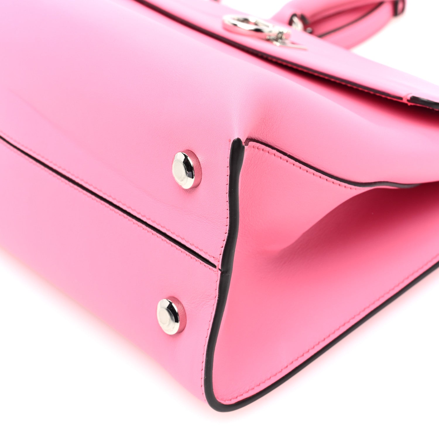 Salvatore Ferragamo Calfskin Gancini Trifolio Top Handle Bag Peonia 9 of 9