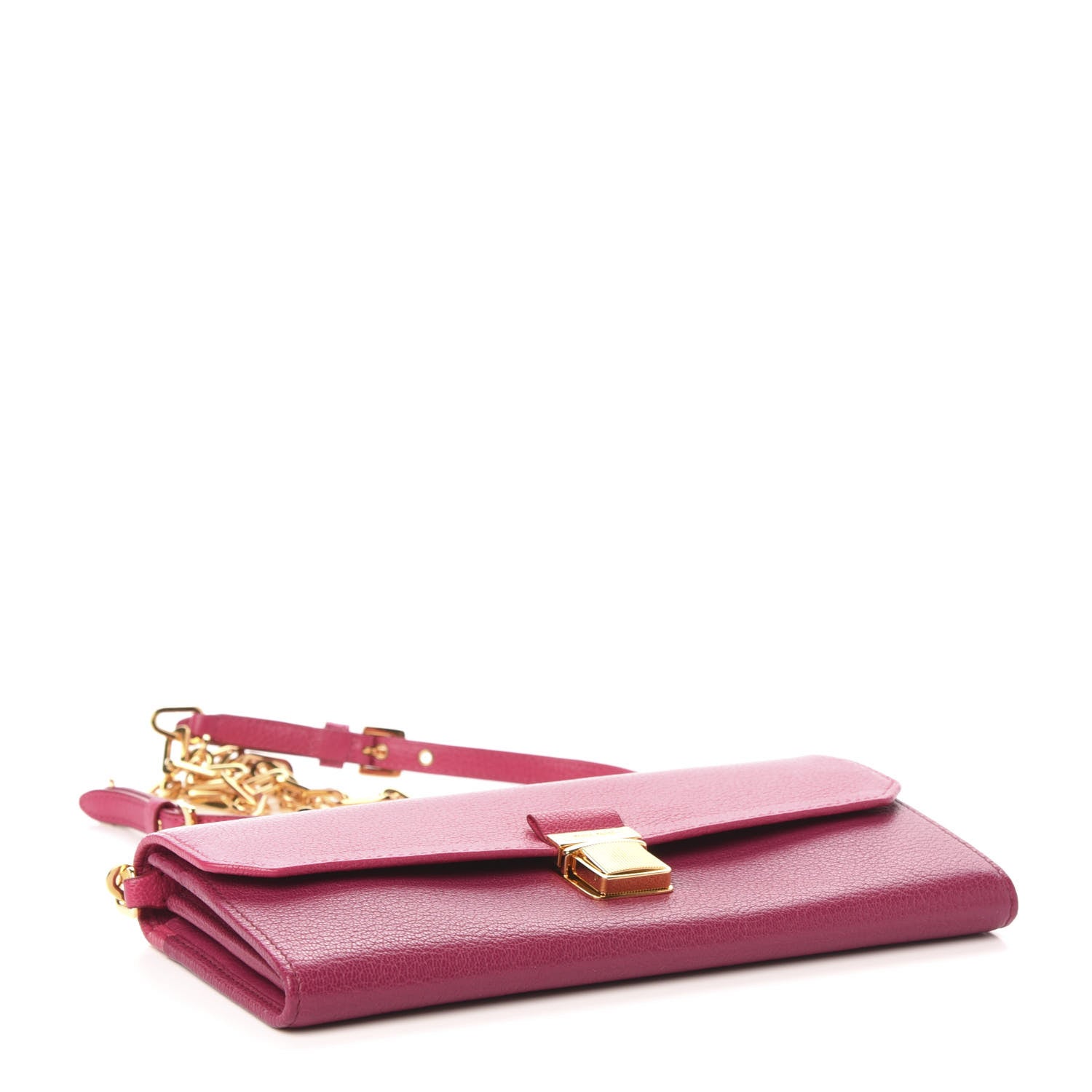 Miu Miu Goatskin Madras Bicolor Wallet On Chain Peonia Ametista 4 of 10