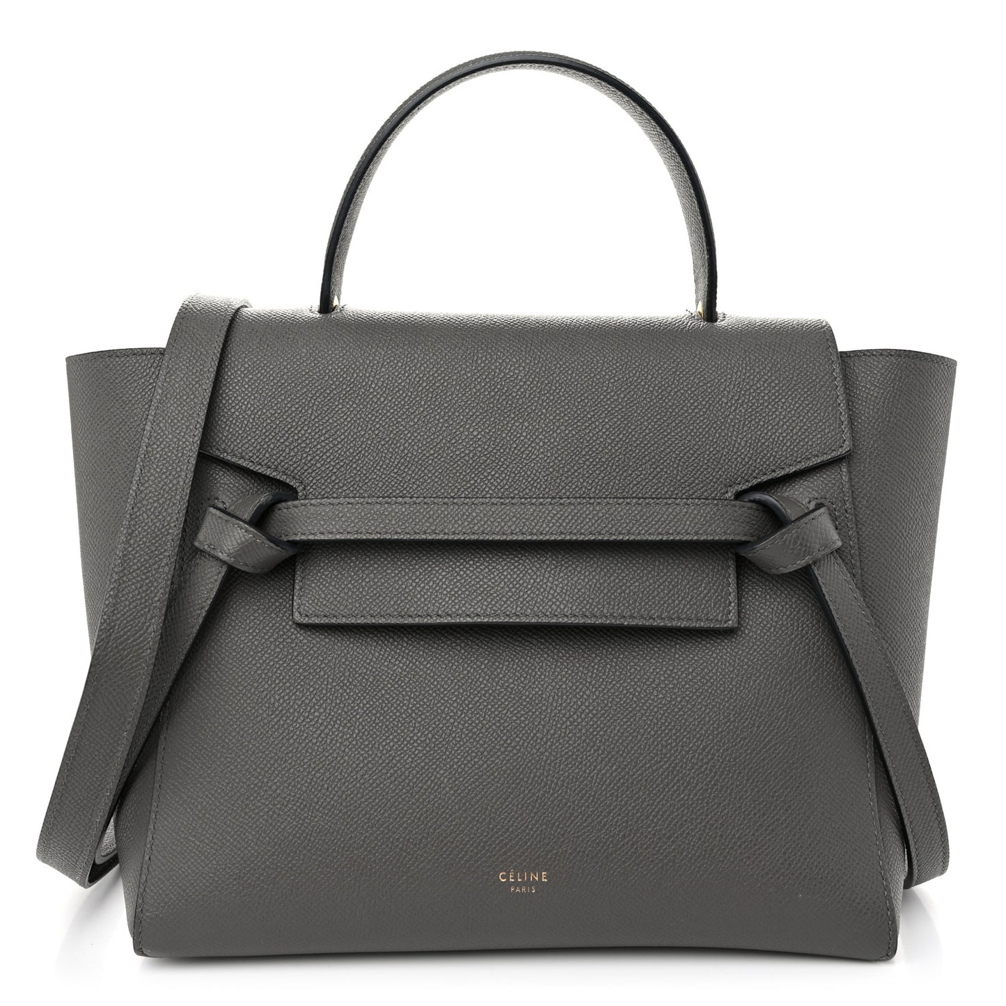 Grained Calfskin Micro Belt Bag Grey