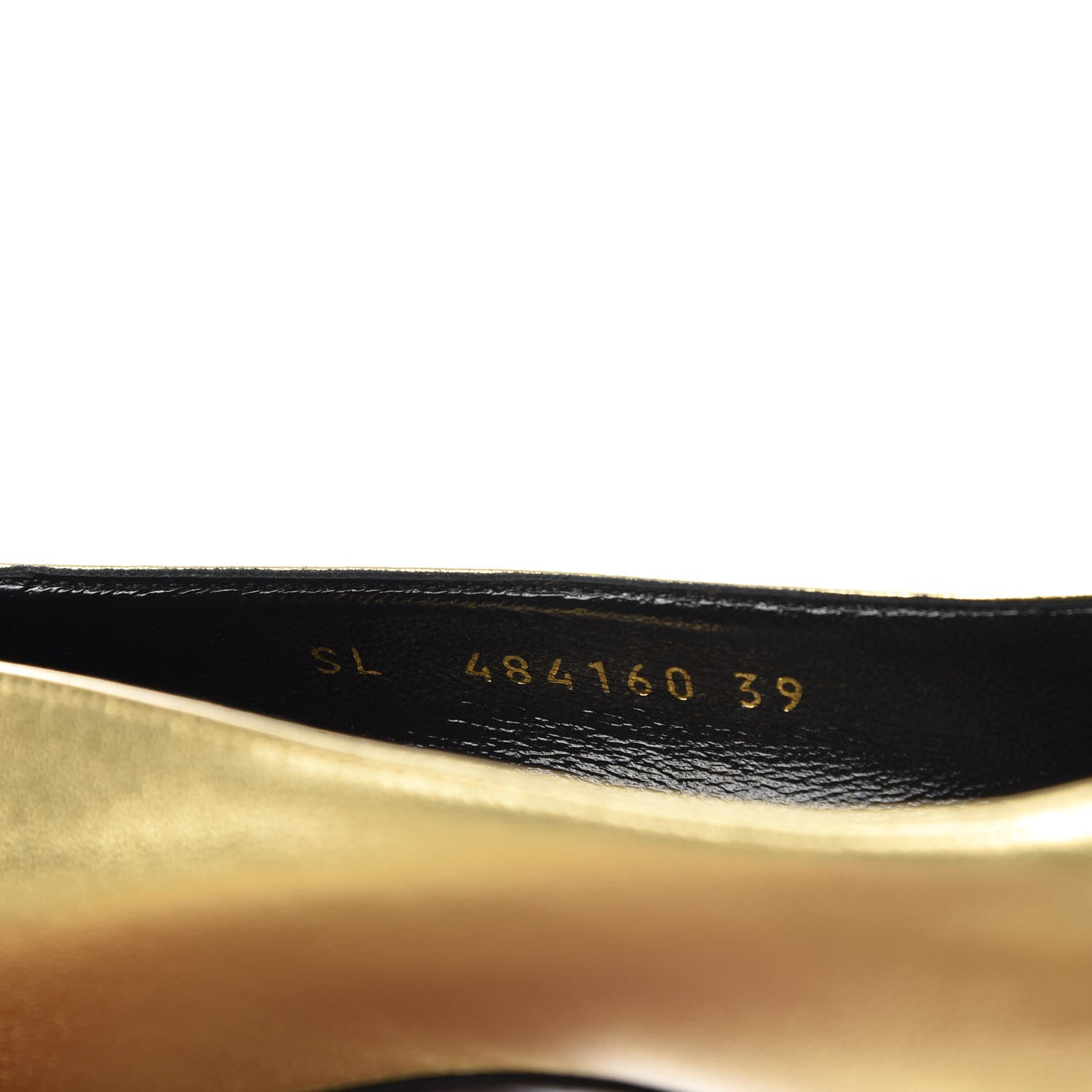 Saint Laurent Metallic Calfskin Opyum 85 Pumps 39 Oro 9 of 9